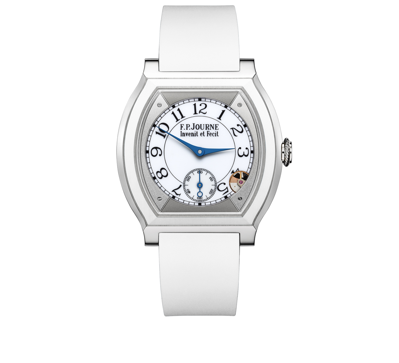 Часы 40 mm Titanium With Insert F.P.Journe Elegante ELEGANTE/40TI/WHITE CER/WHITE RUBBER - фото 1 – Mercury