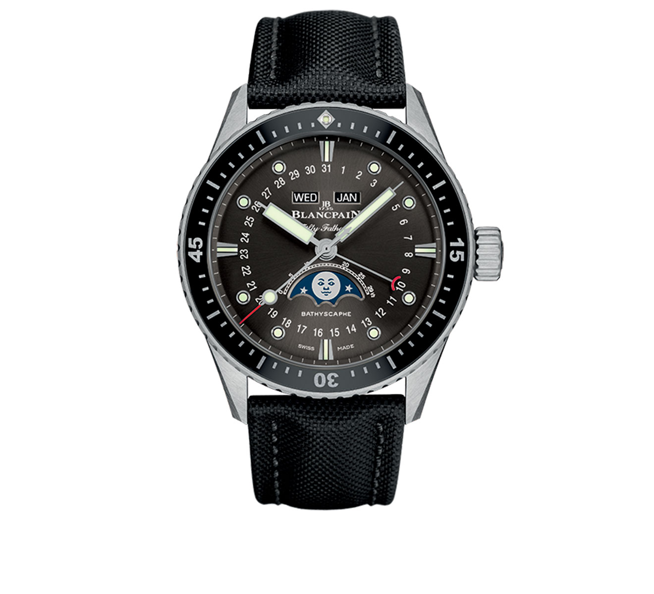 Часы Bathyscaphe Quantième Complet Blancpain Fifty Fathoms 5054 1110 B52A - фото 1 – Mercury