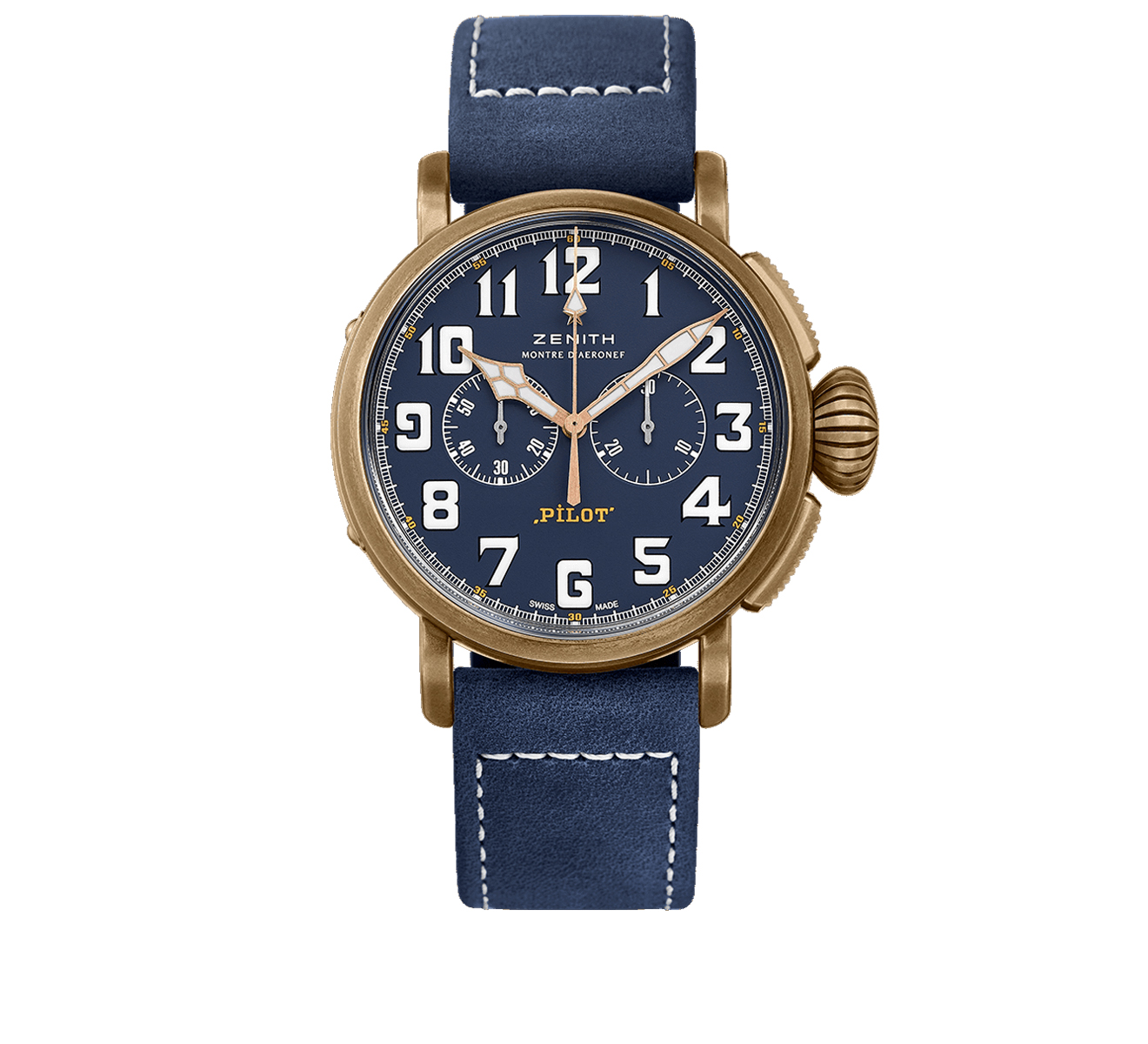 Часы Pilot Type 20 Chronograph Extra Special Bronze Blue ZENITH Pilot 29.2430.4069/57.C808 - фото 1 – Mercury
