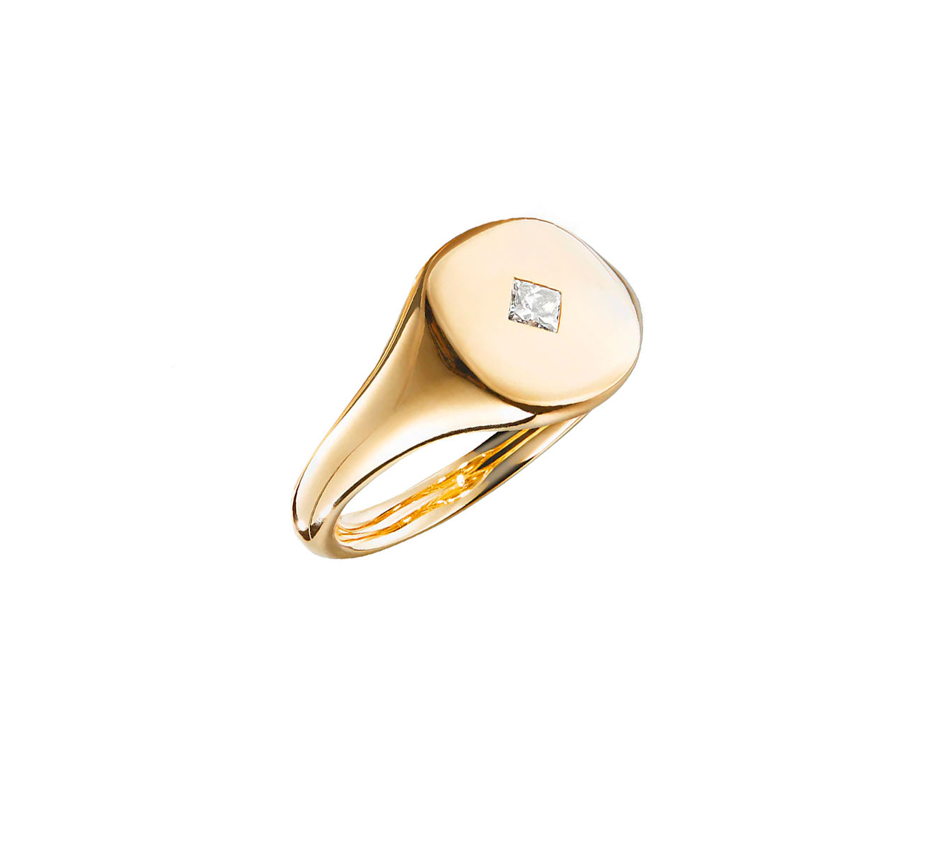 Кольцо DAVID YURMAN Pinky Rings R14221D88ADI, жёлтое золото, бриллиант |  Mercury