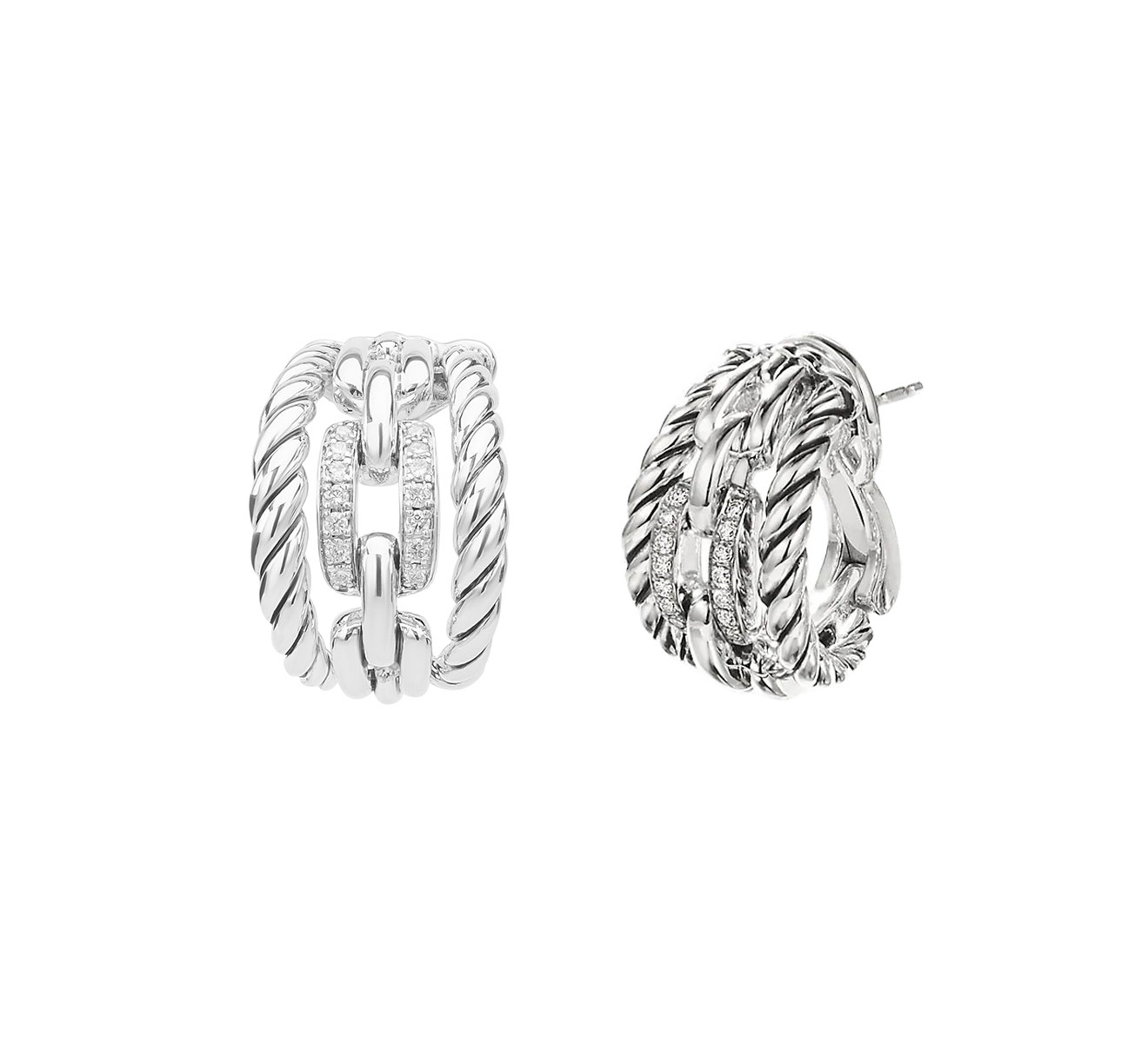 Серьги DAVID YURMAN Wellesley Link E14184DSSADI - фото 2 – Mercury