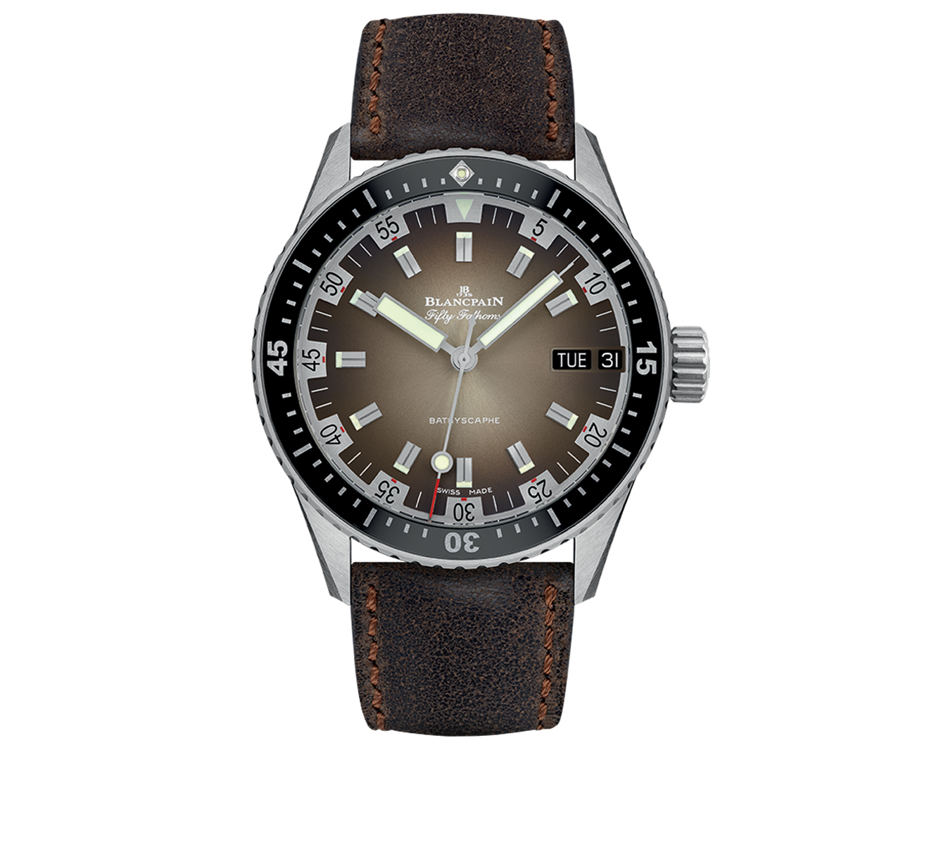 Часы Bathyscaphe Jour Date 70 Blancpain Fifty Fathoms 5052 1110 63A - фото 1 – Mercury