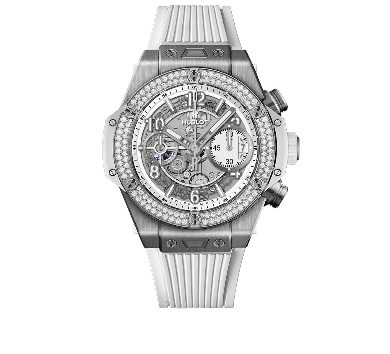 Часы Unico Titanium White Diamonds HUBLOT Big Bang 441.NE.2010.RW.1104 - фото 1 – Mercury