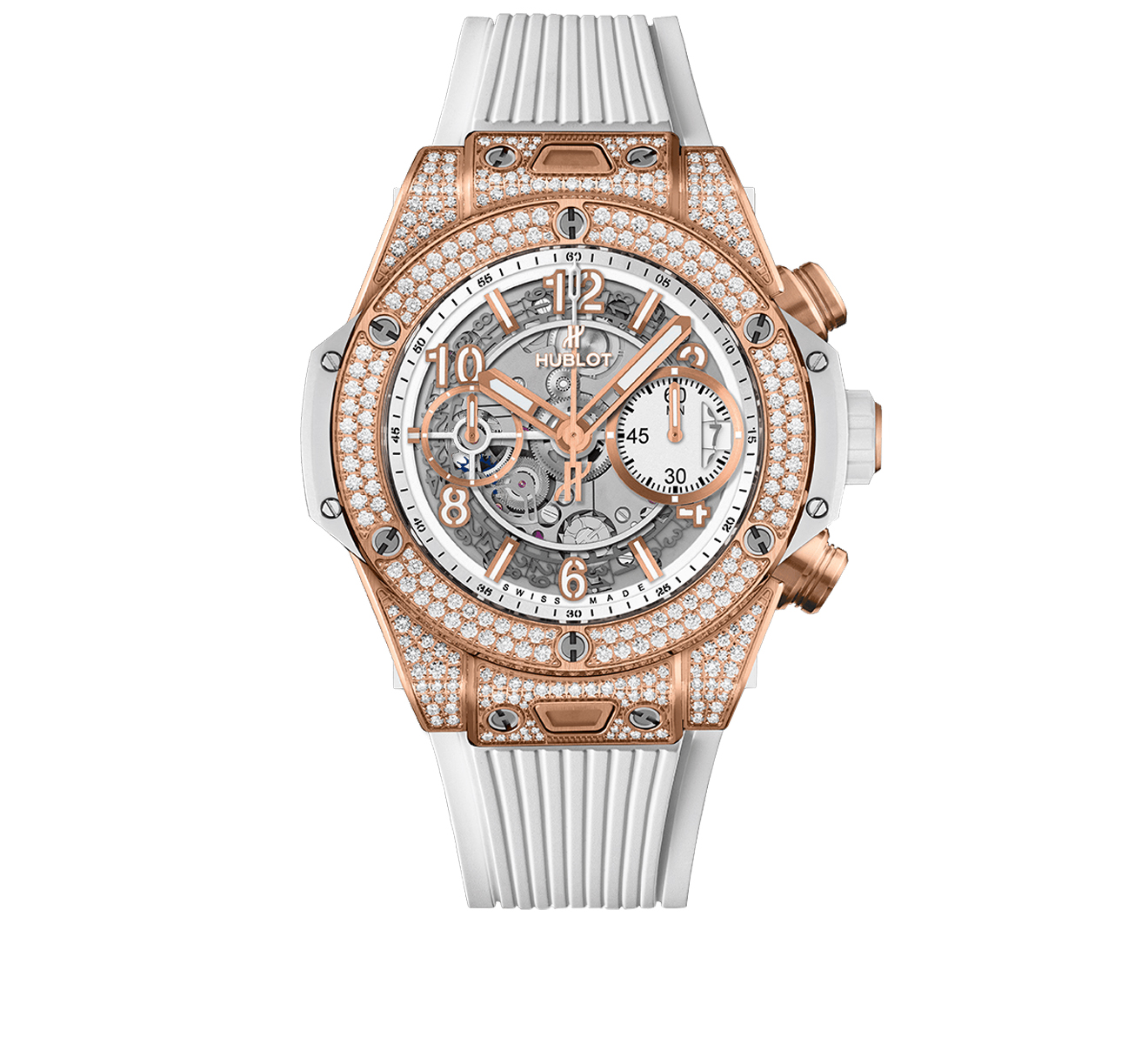 Часы Unico King Gold White Pavé HUBLOT Big Bang 441.OE.2010.RW.1704 - фото 1 – Mercury