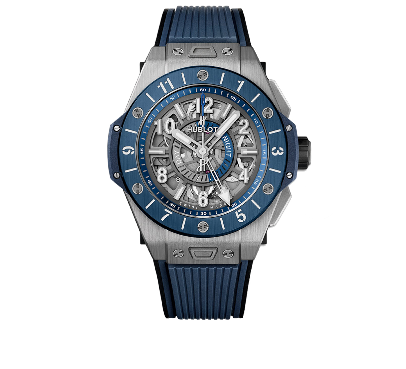 Часы Unico GMT Titanium Blue Ceramic HUBLOT Big Bang 471.NL.7112.RX - фото 1 – Mercury