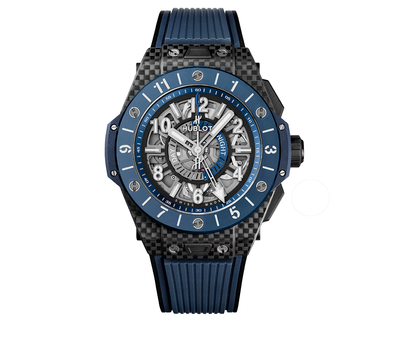 Часы Unico Gmt Carbon Blue Ceramic HUBLOT Big Bang 471.QL.7127.RX - фото 1 – Mercury