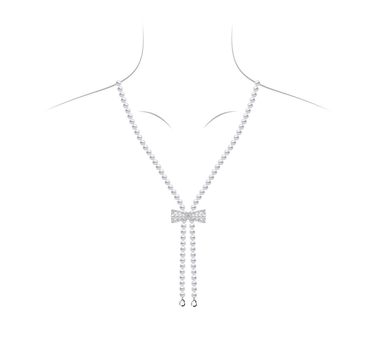 Комплект: колье, брошь и застежка MIKIMOTO Ribbon MZQ 10037 ADXW - фото 5 – Mercury