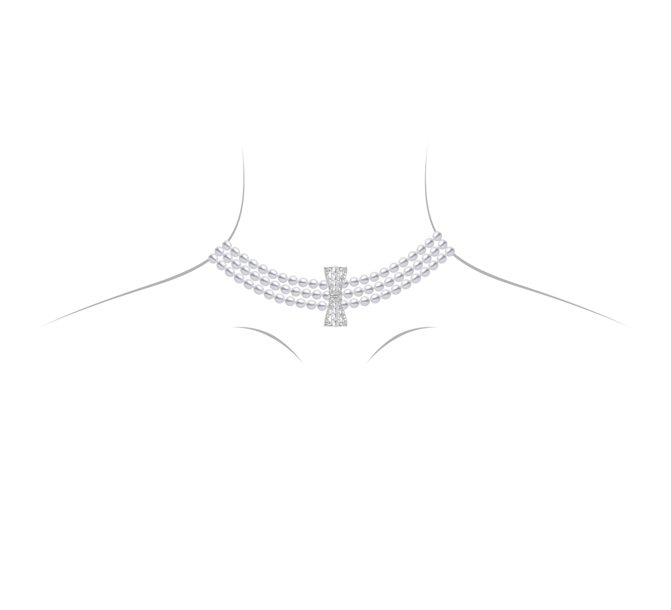 Комплект: колье, брошь и застежка MIKIMOTO Ribbon MZQ 10037 ADXW - фото 8 – Mercury