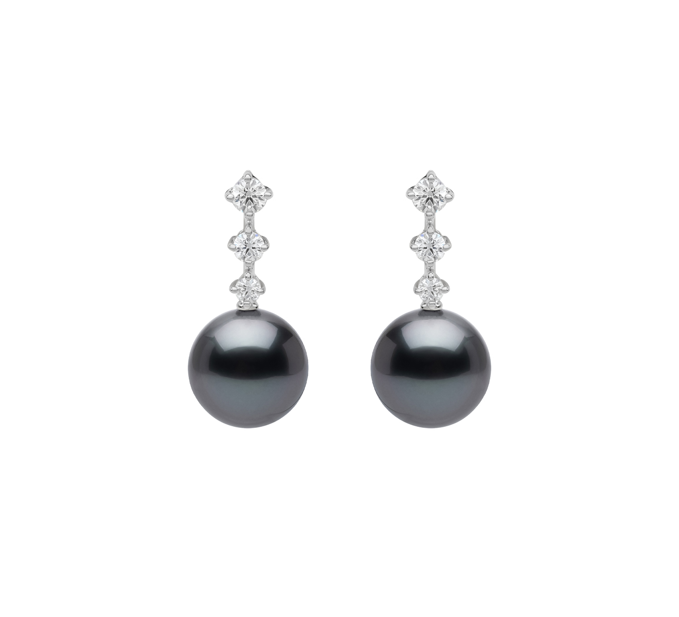 Серьги MIKIMOTO Classic MEQ 10126 BDXW - фото 1 – Mercury