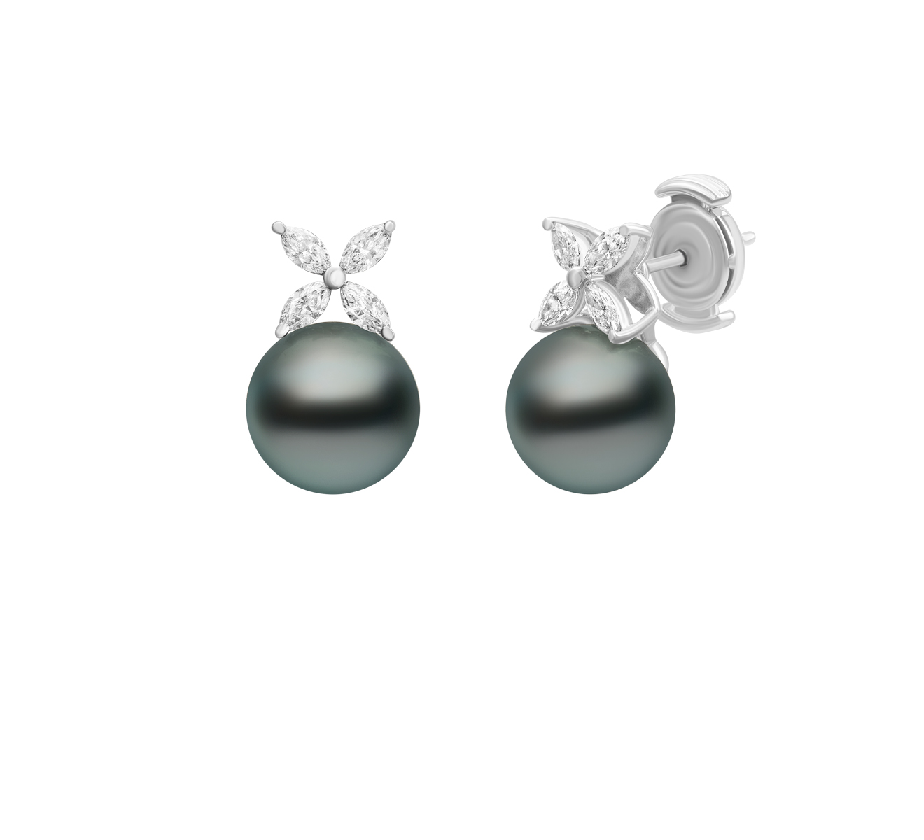 Серьги MIKIMOTO Classic MEQ 10128 BDXW - фото 2 – Mercury