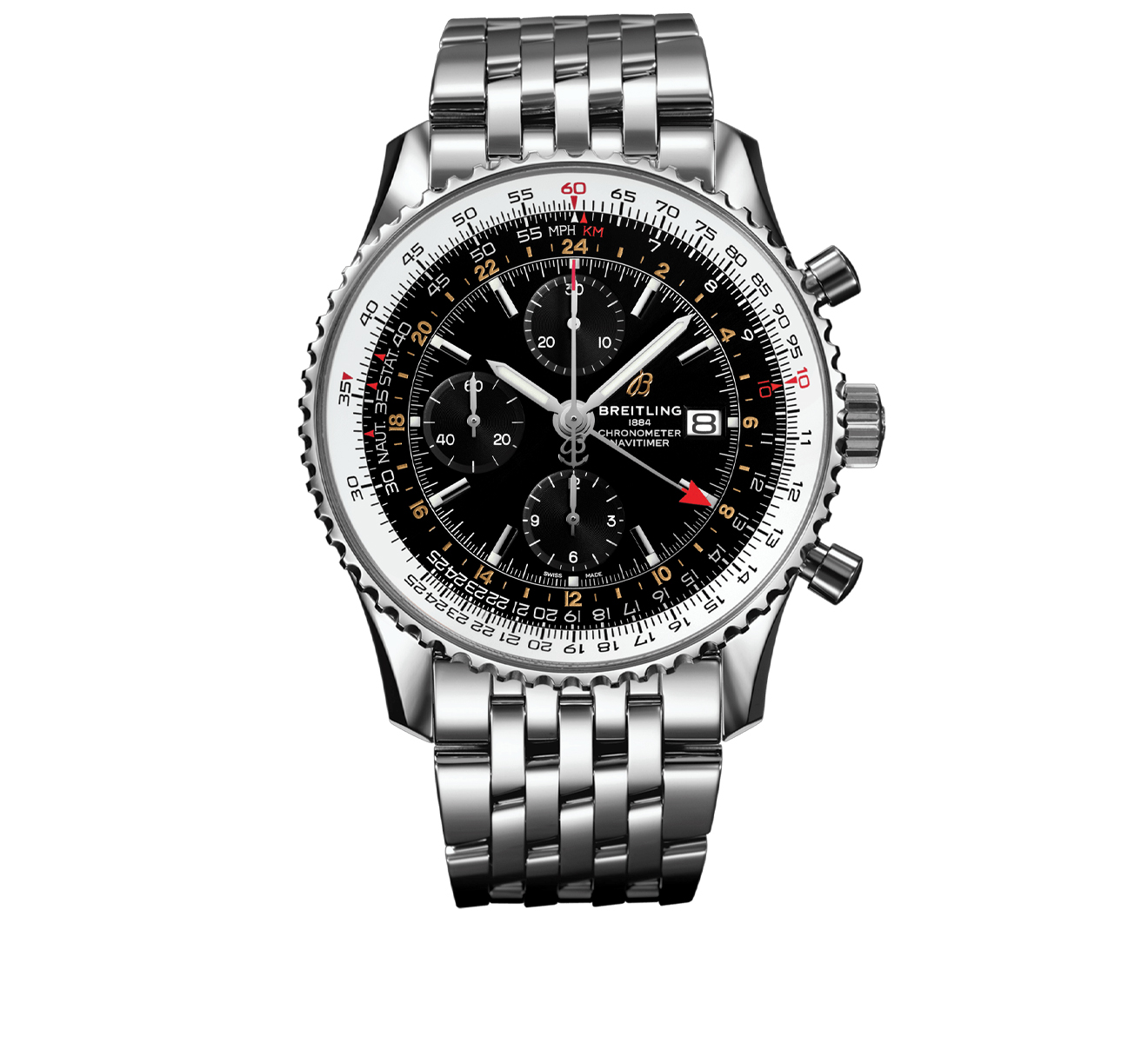 Часы Navitimer 1 Chronograph GMT 46 Breitling Navitimer A24322121B2A1 - фото 1 – Mercury