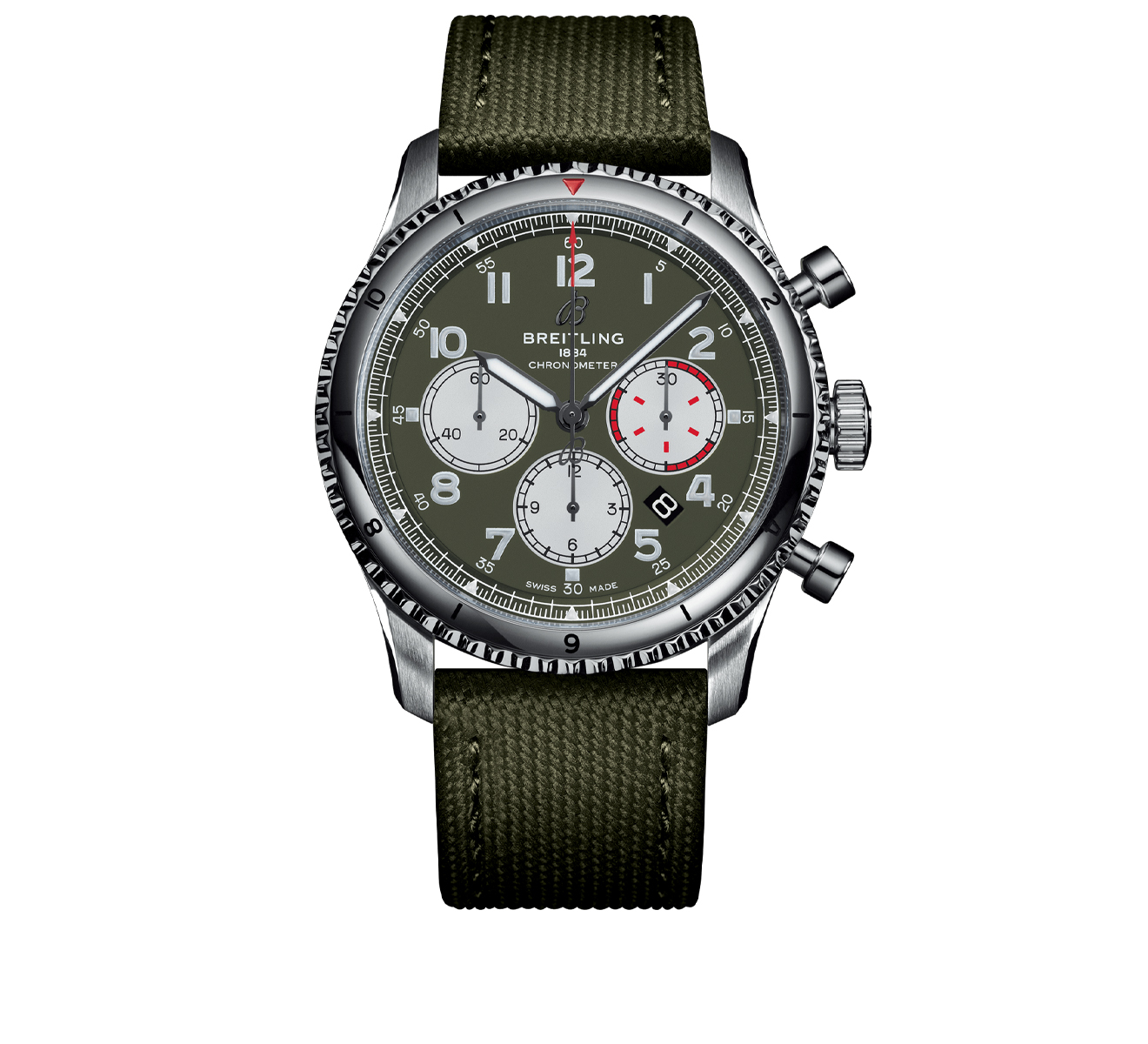 Часы Aviator 8 B01 Chronograph 43 Curtiss Warhawk Breitling Aviator 8 AB01192A1L1X2 - фото 1 – Mercury