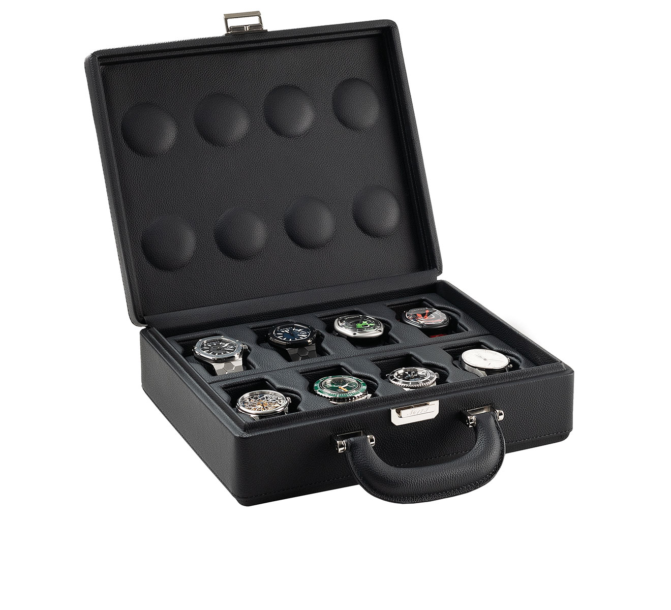 Коробка-чемодан для часов SCATOLA del TEMPO Watch Cases VALIGETTA 8 COMPATTA HANDLE BLACK P - фото 1 – Mercury