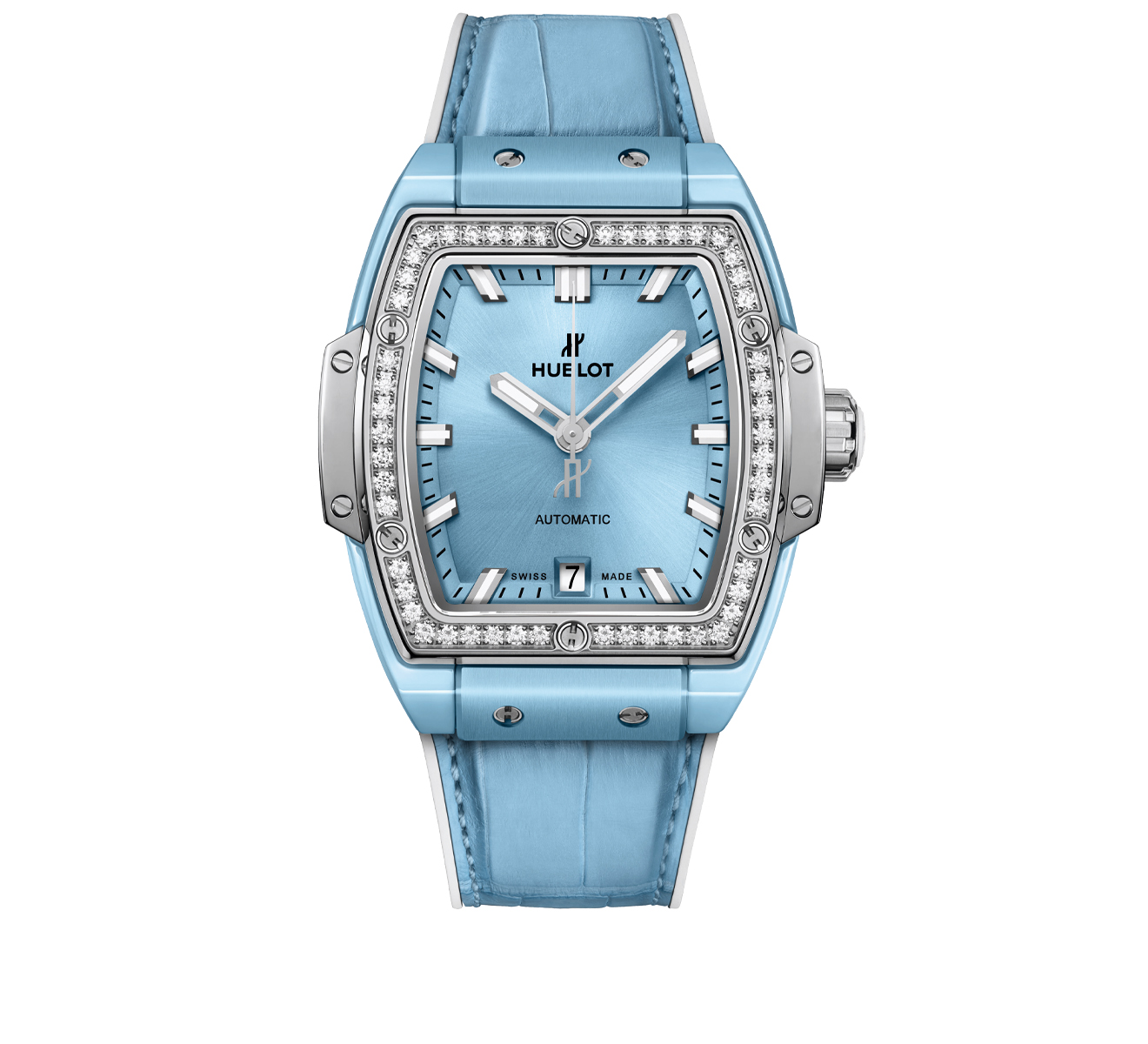 Часы Light Blue Ceramic Titanium Diamonds HUBLOT Spirit of Big Bang 665.EN.891L.LR.1204 - фото 1 – Mercury