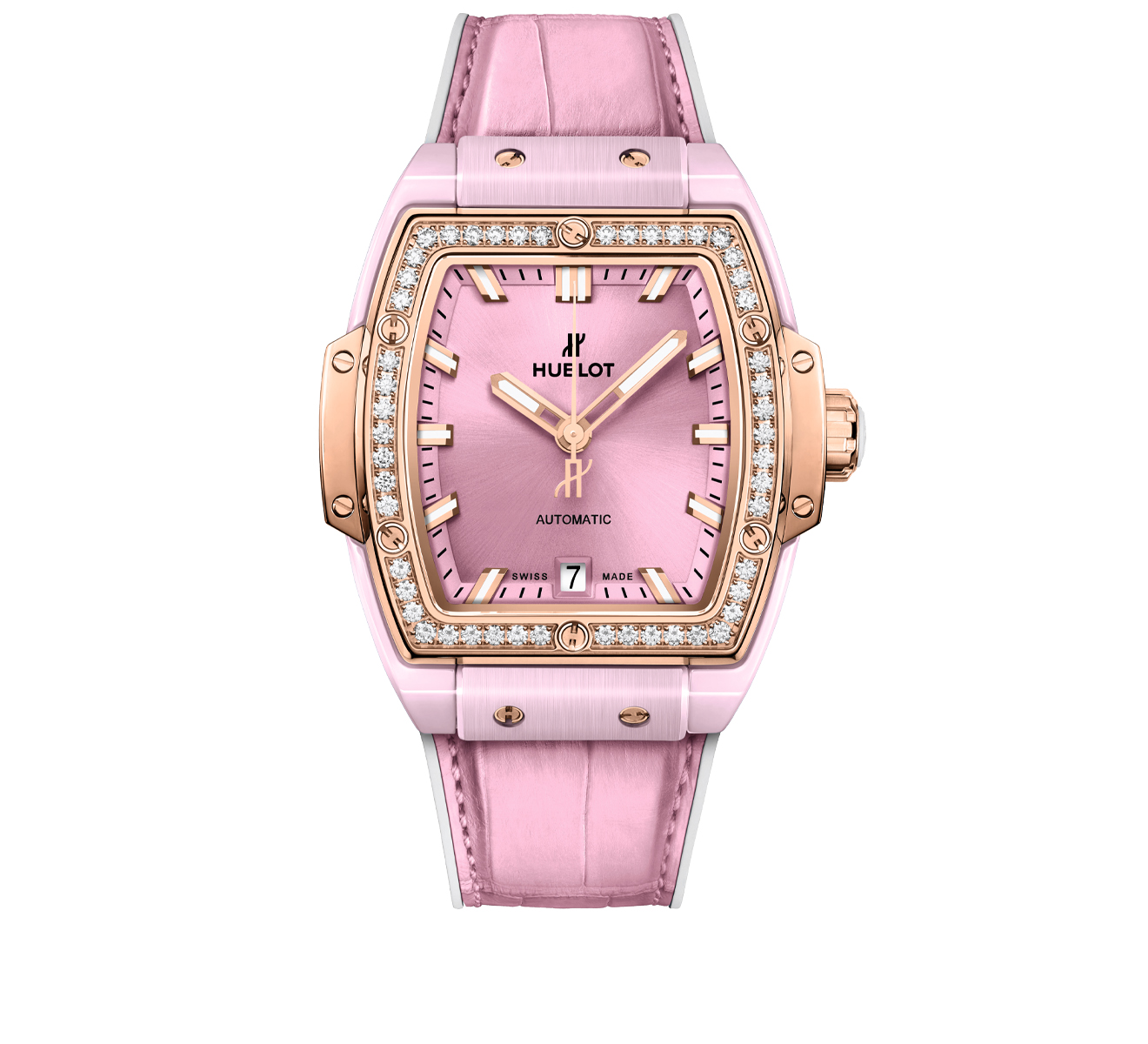 Часы Pink Ceramic King Gold Diamonds HUBLOT Spirit of Big Bang 665.RO.891P.LR.1204 - фото 1 – Mercury