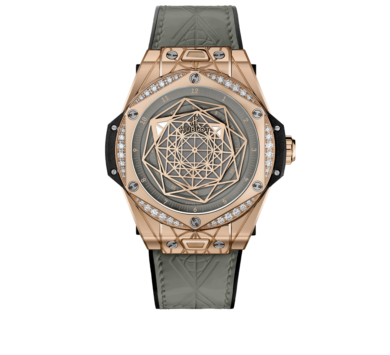 Часы Sang Bleu King Gold White Diamonds HUBLOT Big Bang 465.OS.7048.VR.1204.MXM20 - фото 1 – Mercury