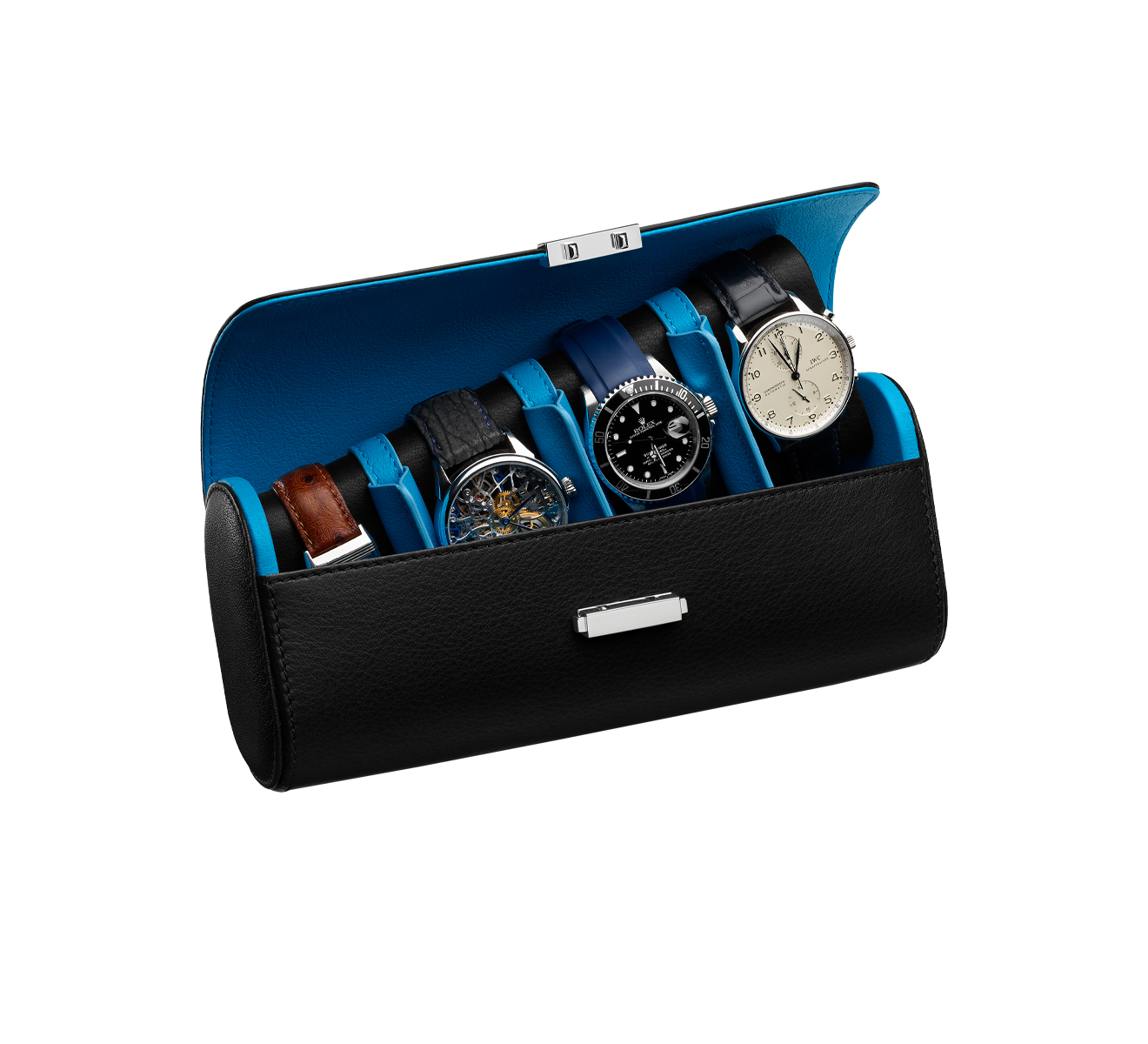 Футляр для часов SCATOLA del TEMPO Watch Cases POCHETTE BLACK/BLUE LAGOON P - фото 1 – Mercury