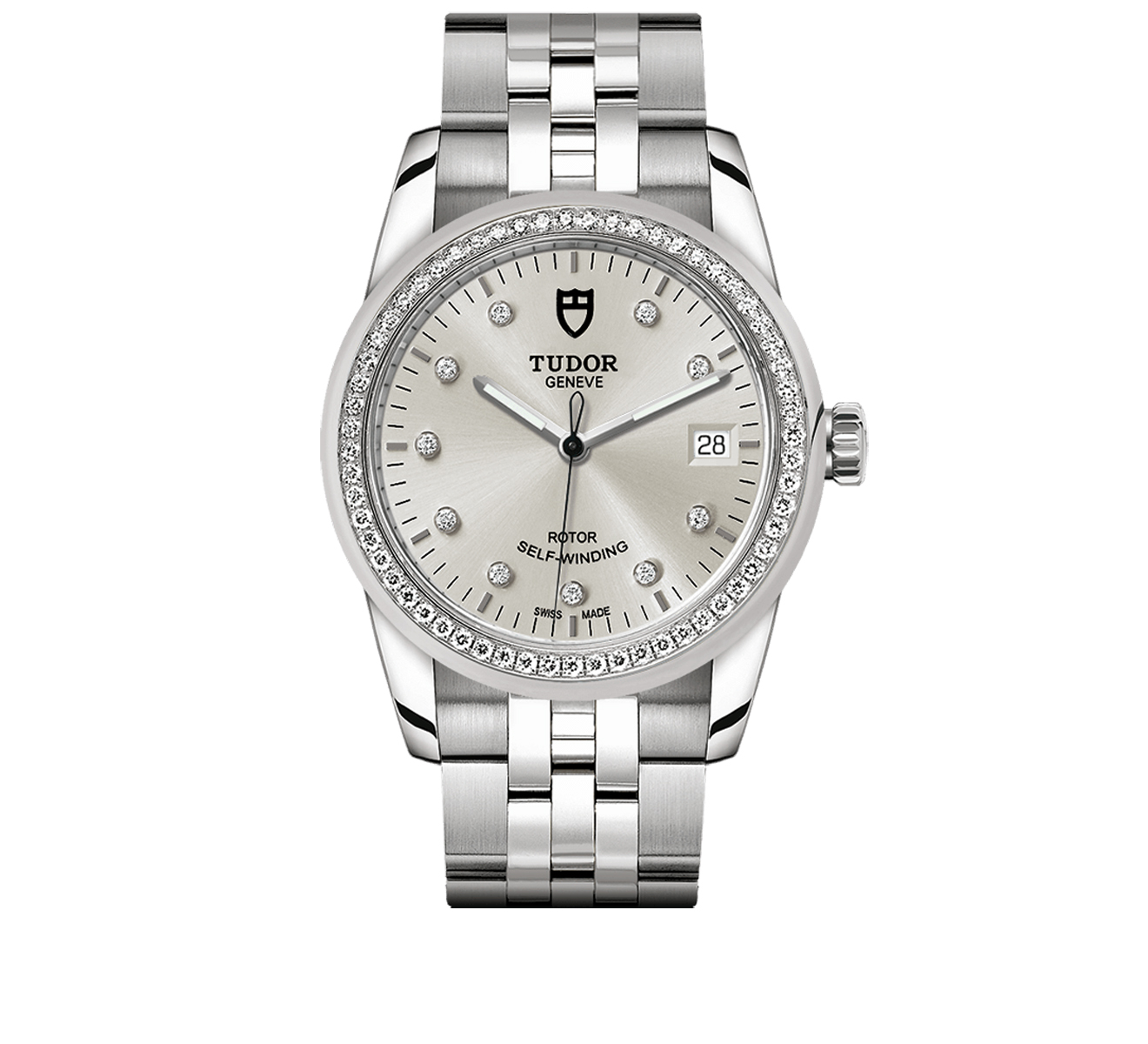 Часы Glamour Date Tudor Glamour 55020/68050/SILVER 10 DIAM - фото 1 – Mercury