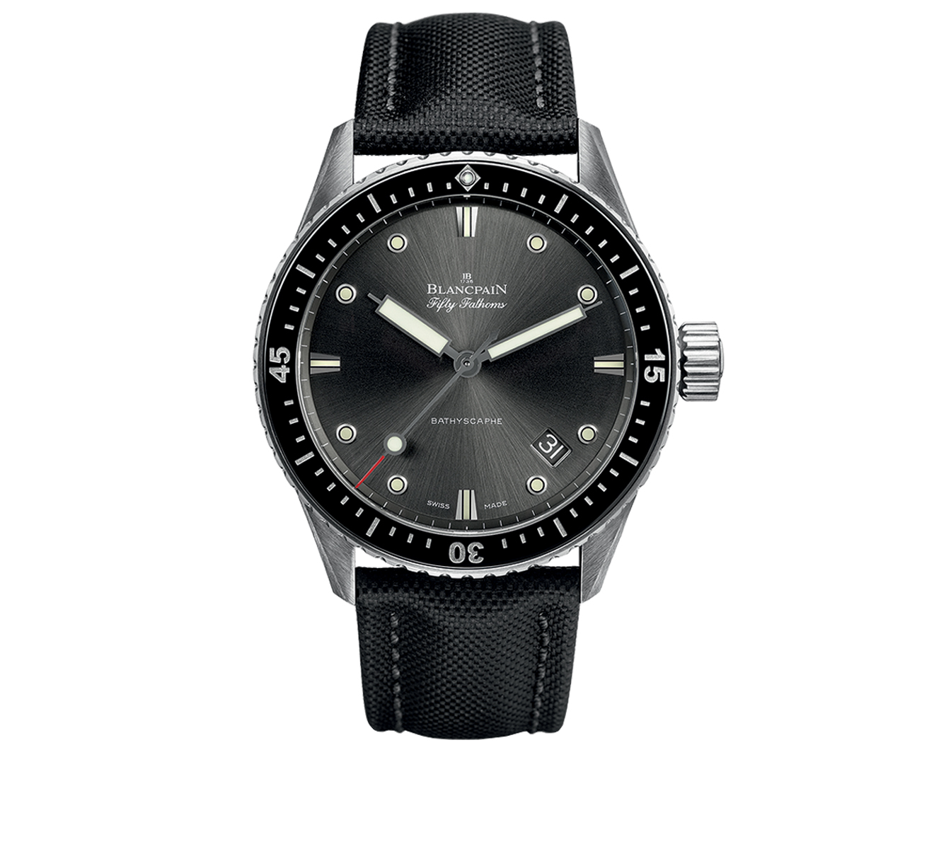 Часы Fifty Fathoms Bathyscaphe Blancpain Fifty Fathoms 5000 1110 B52A - фото 1 – Mercury