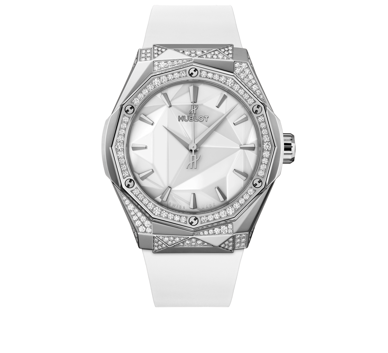 Часы Orlinski Titanium White Alternative Pavé HUBLOT Classic Fusion 550.NS.2200.RW.1804.ORL20 - фото 1 – Mercury