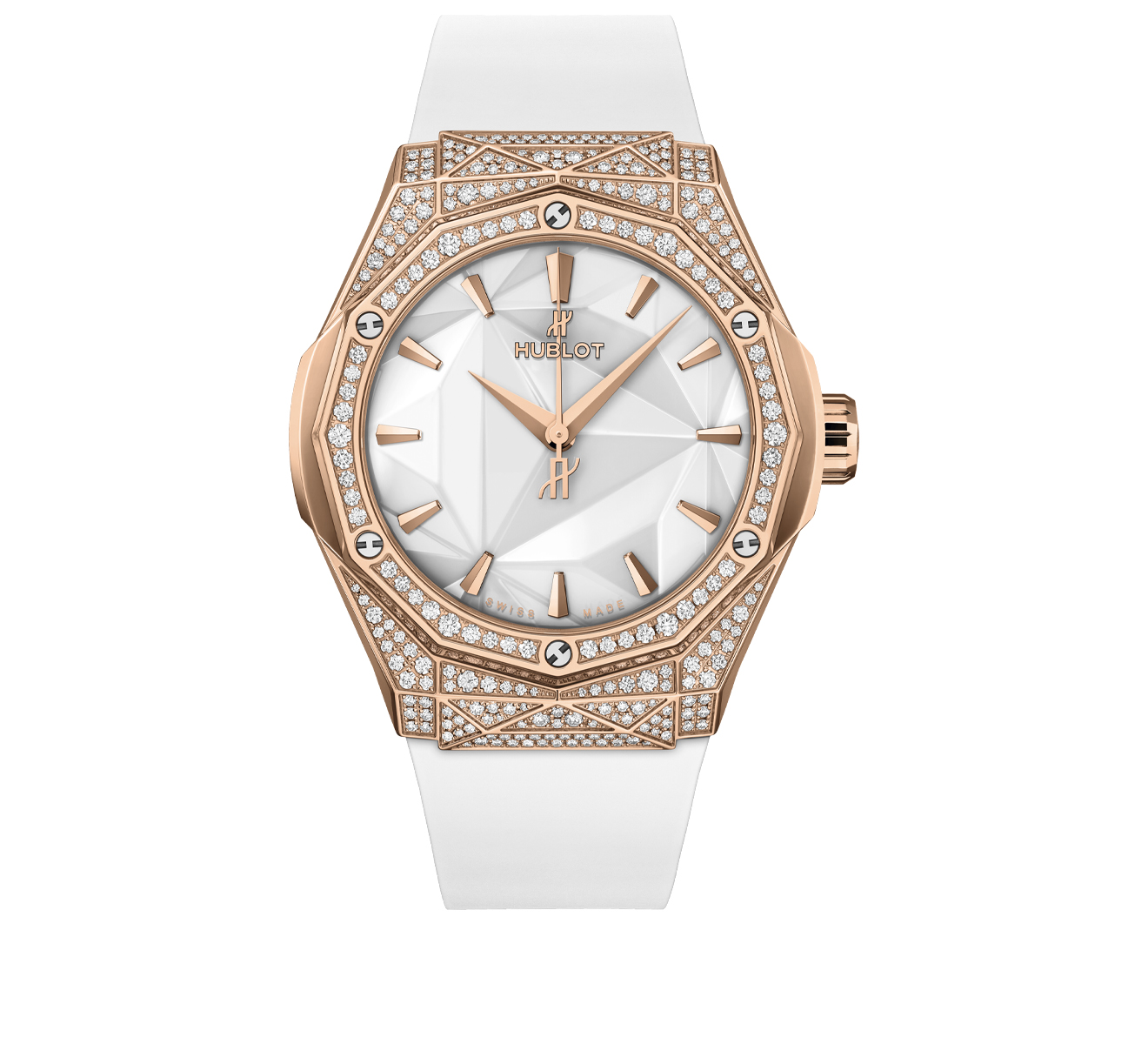 Часы Orlinski King Gold White Pavé HUBLOT Classic Fusion 550.OS.2200.RW.1604.ORL20 - фото 1 – Mercury