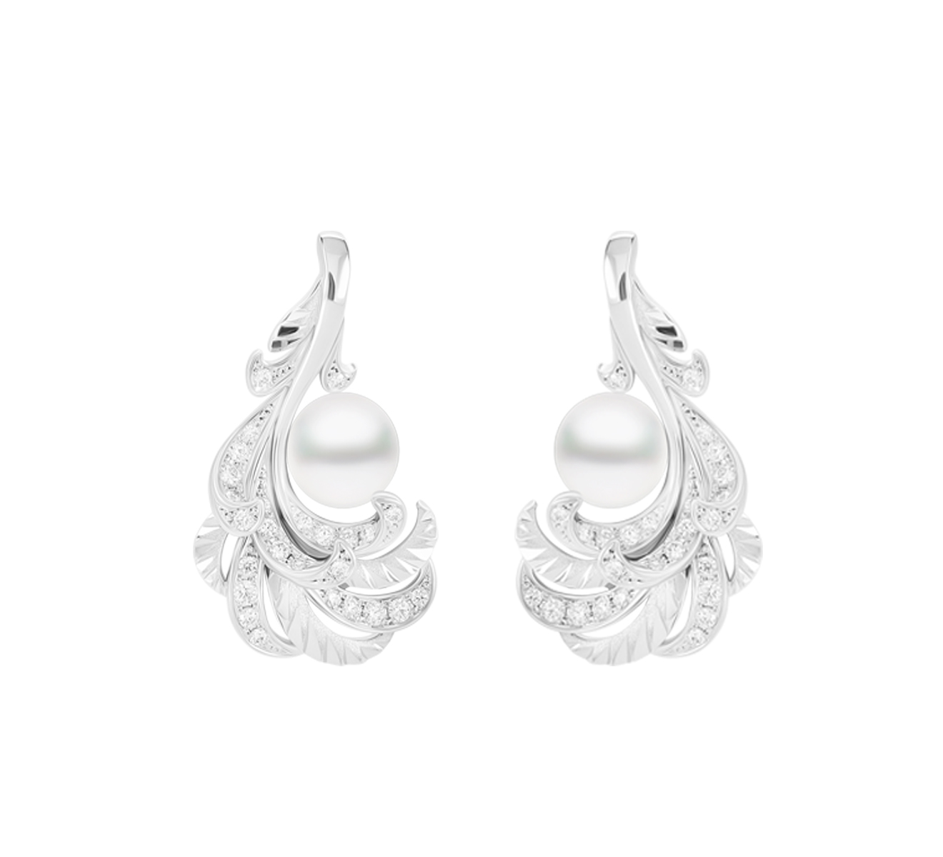 Серьги MIKIMOTO Feather Collection MEQ 10163 ADXW - фото 1 – Mercury