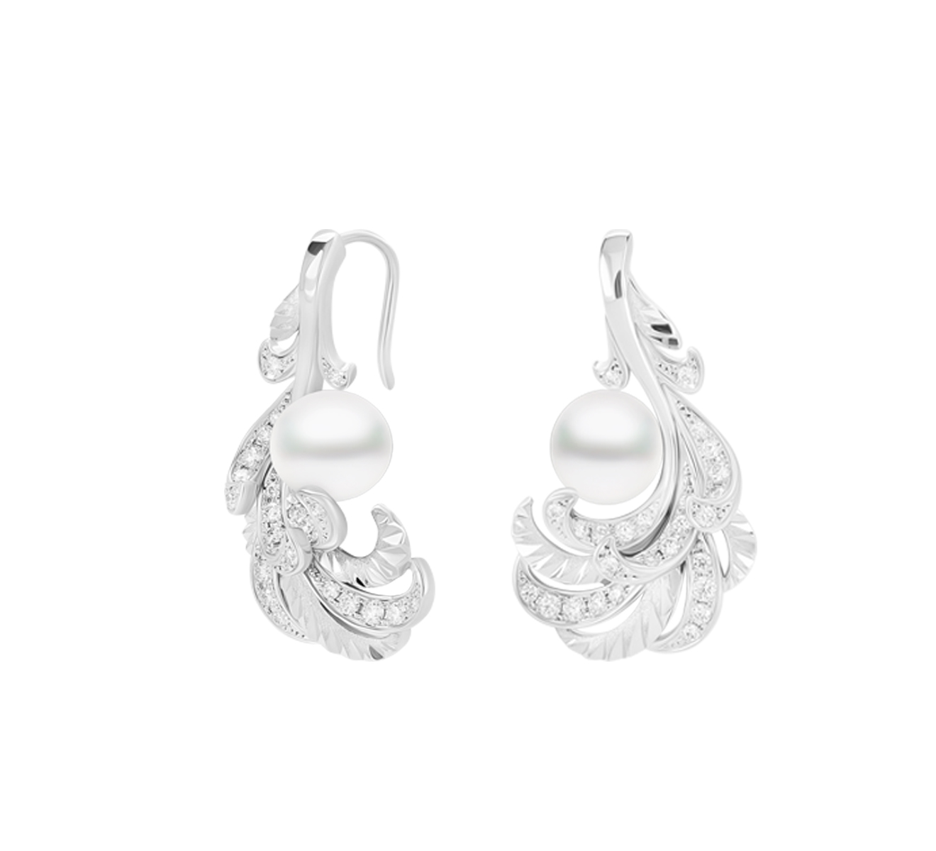 Серьги MIKIMOTO Feather Collection MEQ 10163 ADXW - фото 2 – Mercury