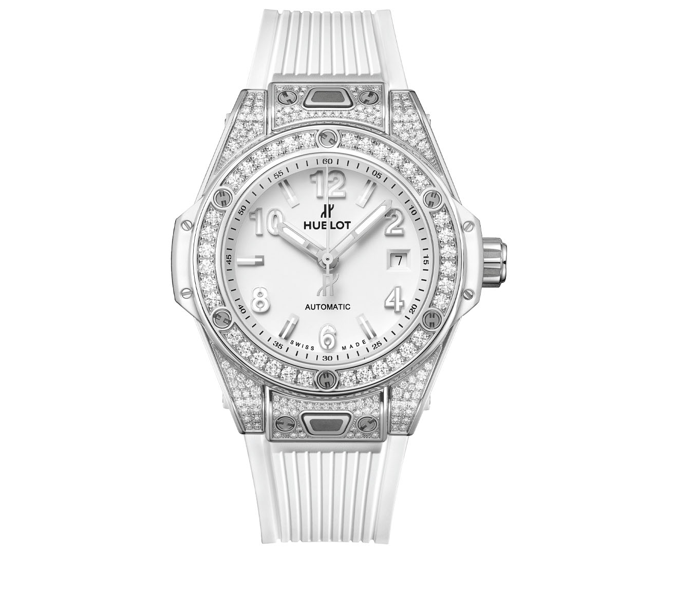 Часы One Click Steel White Pave HUBLOT Big Bang 485.SE.2010.RW.1604 - фото 1 – Mercury