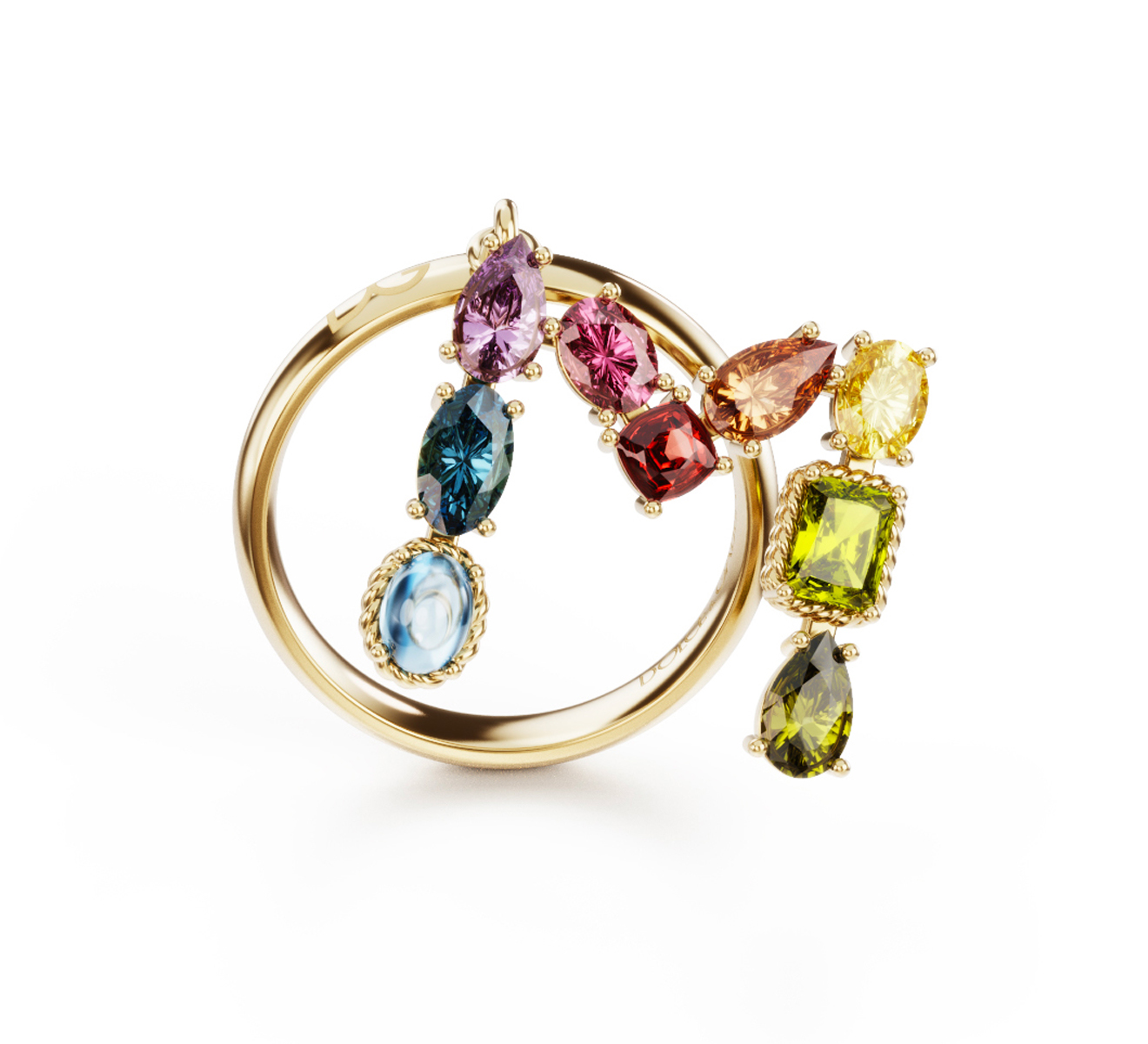 Кольцо DOLCE&GABBANA Rainbow alphabet WRMR1G WMIXM ZOO00 - фото 1 – Mercury