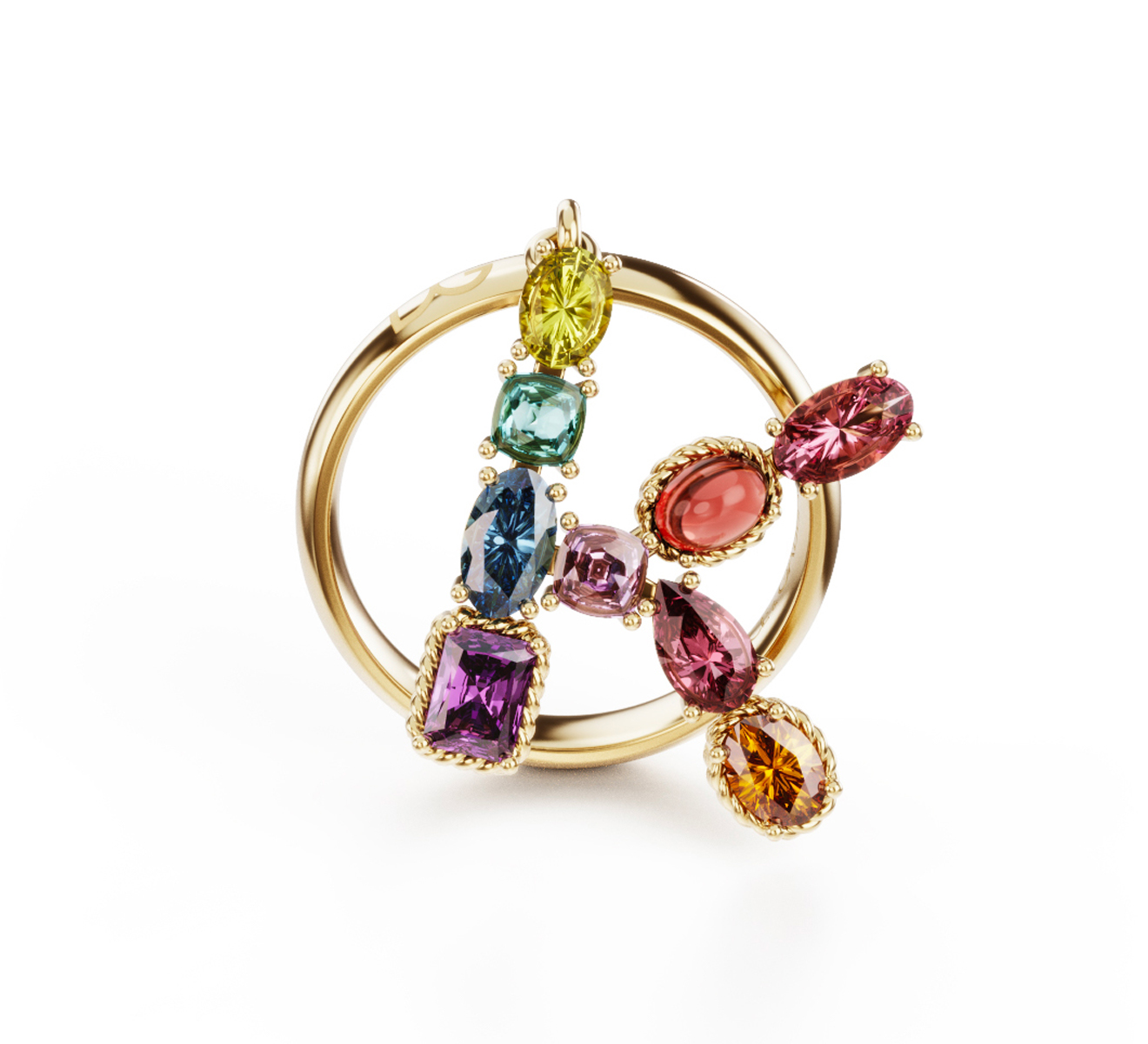 Кольцо DOLCE&GABBANA Rainbow alphabet WRMR1G WMIXK ZOO00 - фото 1 – Mercury