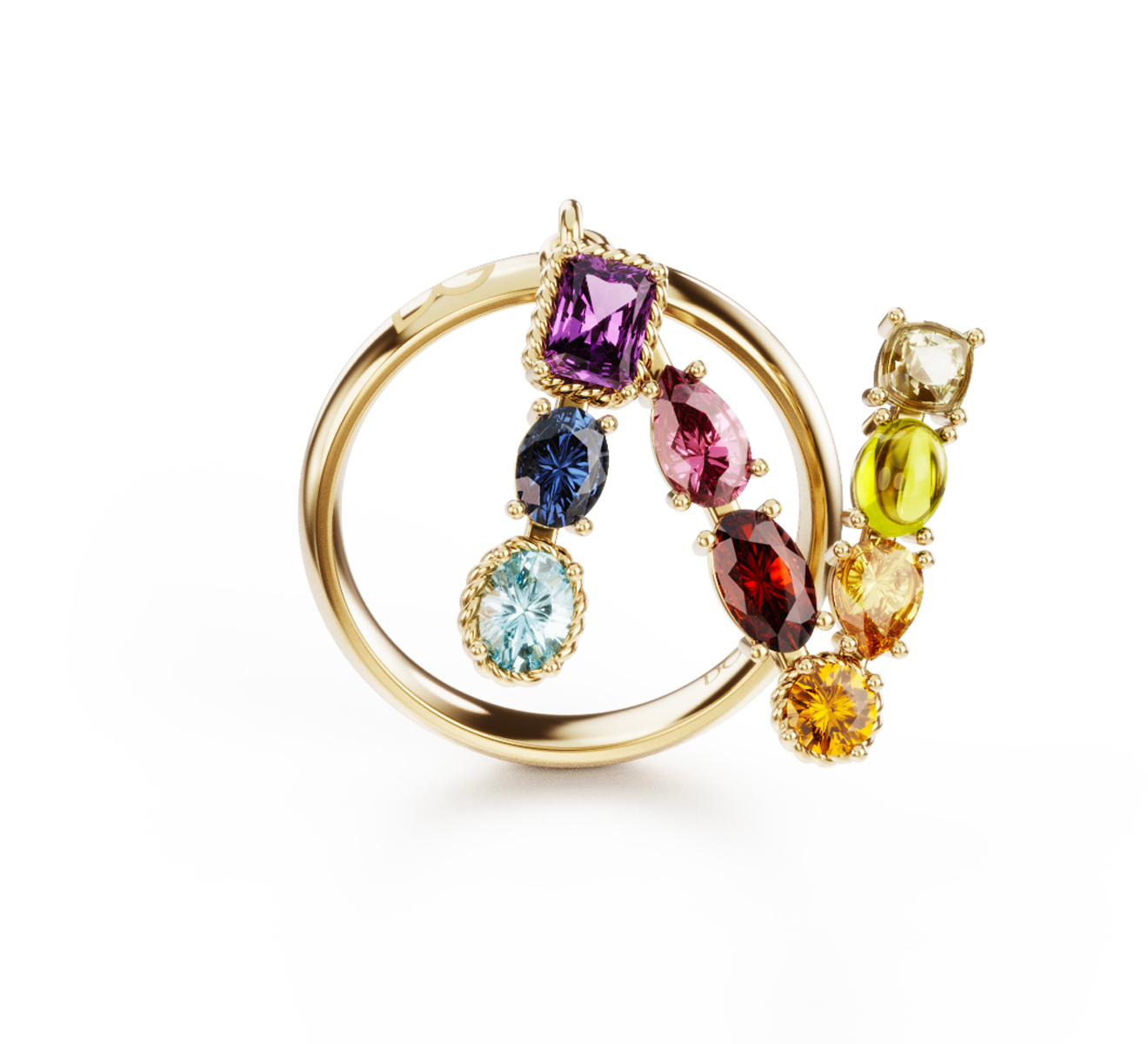 Кольцо DOLCE&GABBANA Rainbow alphabet WRMR1G WMIXN ZOO00 - фото 1 – Mercury