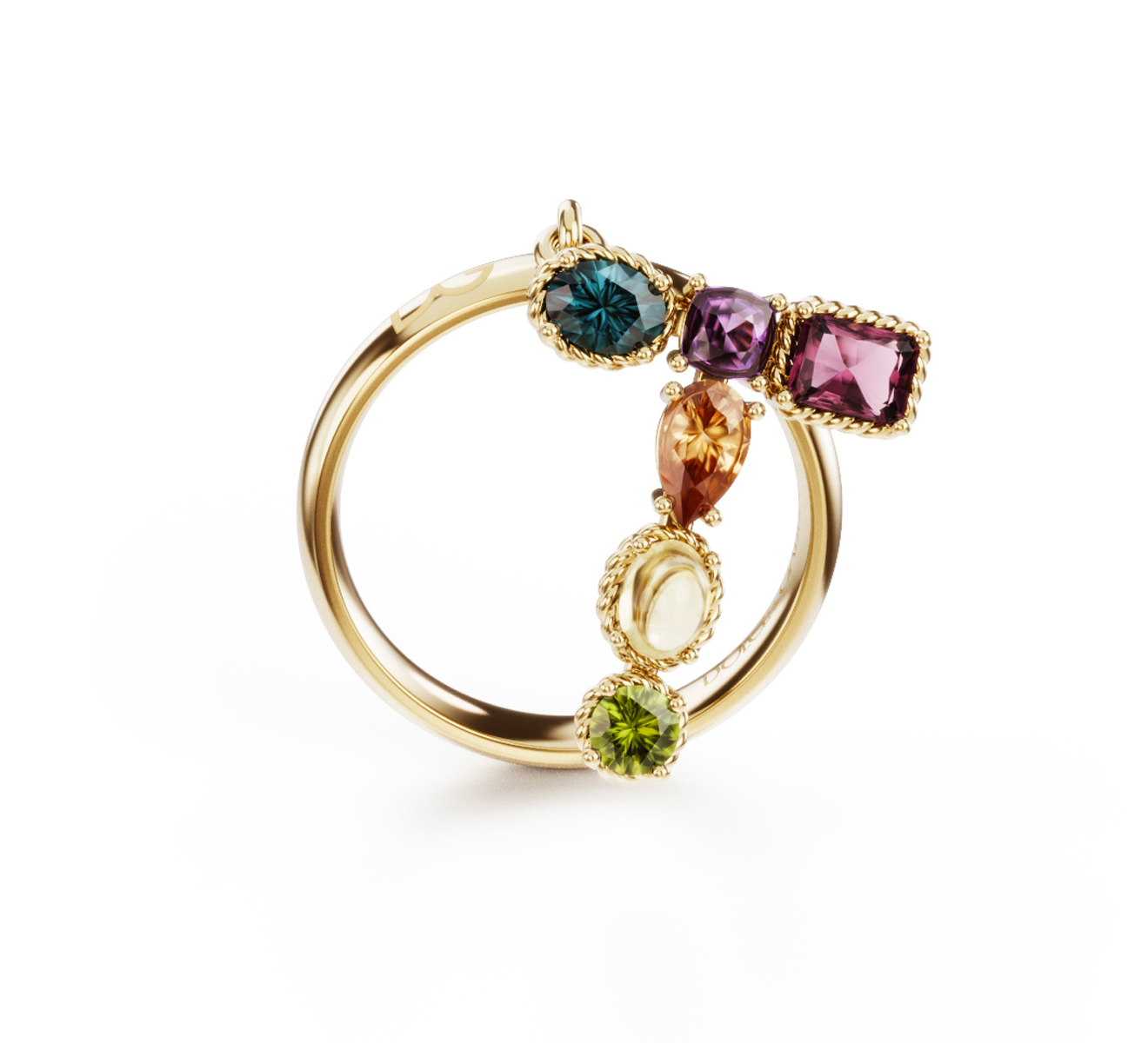 Кольцо DOLCE&GABBANA Rainbow alphabet WRMR1G WMIXT ZOO00 - фото 1 – Mercury