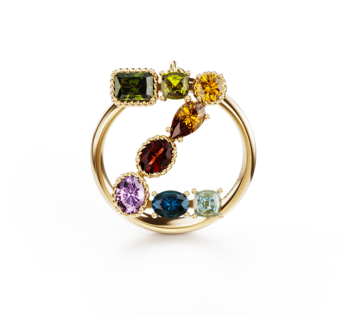 Кольцо DOLCE&GABBANA Rainbow alphabet WRMR1G WMIXZ ZOO00 - фото 1 – Mercury