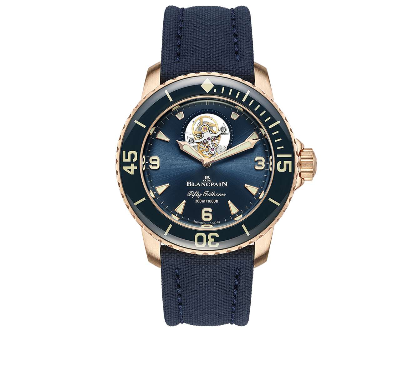 Часы Fifty Fathoms Tourbillon 8 Jours Blancpain Fifty Fathoms 5025 36B40 O52B - фото 1 – Mercury