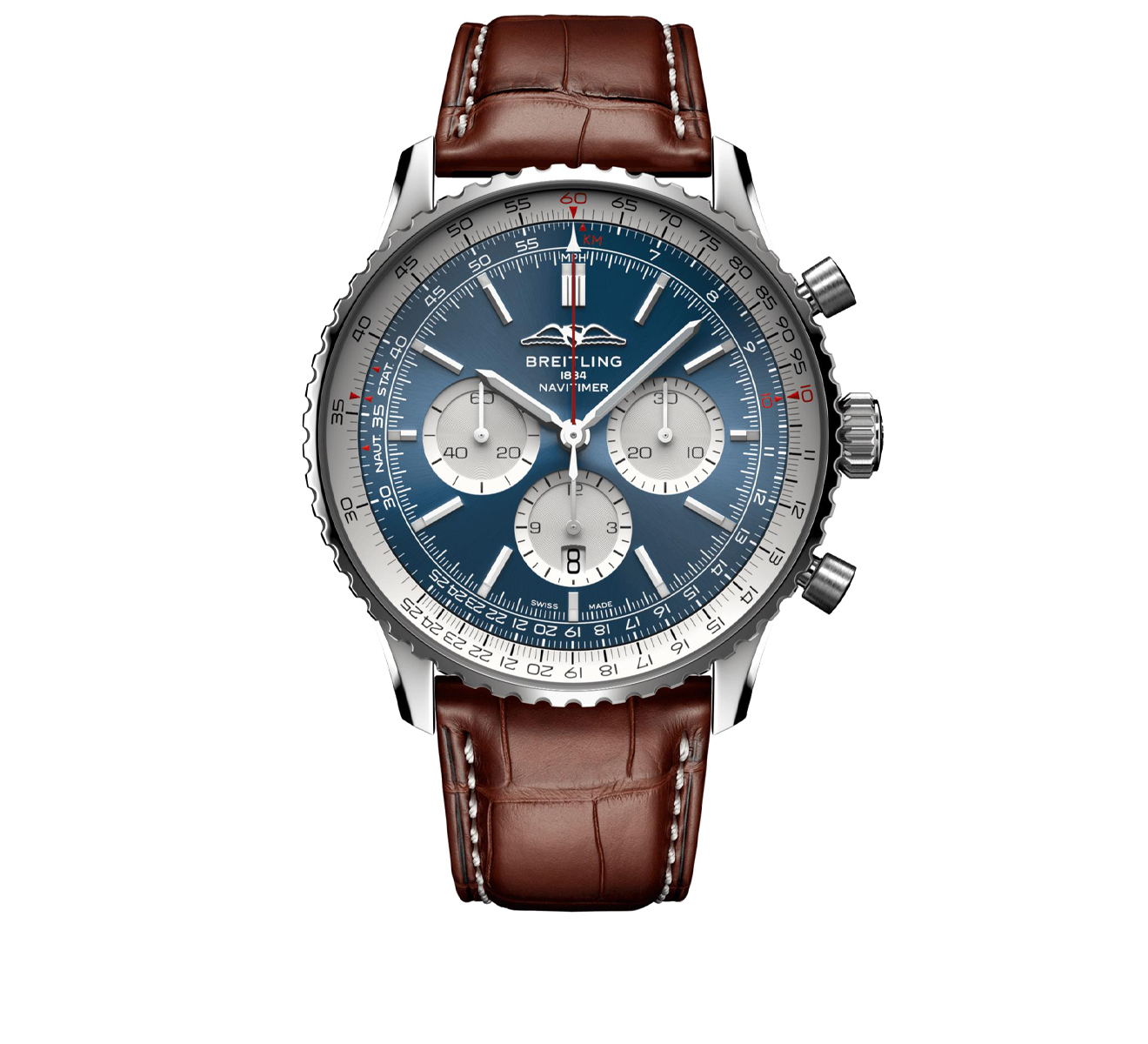 Часы Navitimer B01 Chronograph 46 Breitling Navitimer AB0137211C1P1 - фото 1 – Mercury