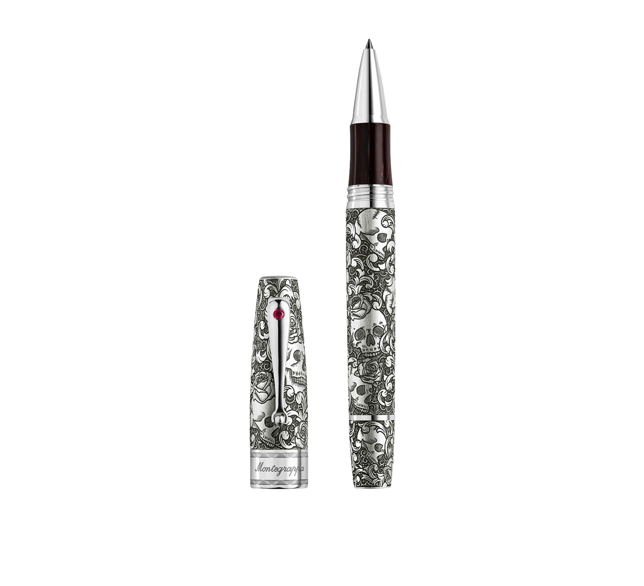 Ручка-роллер Montegrappa Skull&Roses ISSKNRSE - фото 1 – Mercury