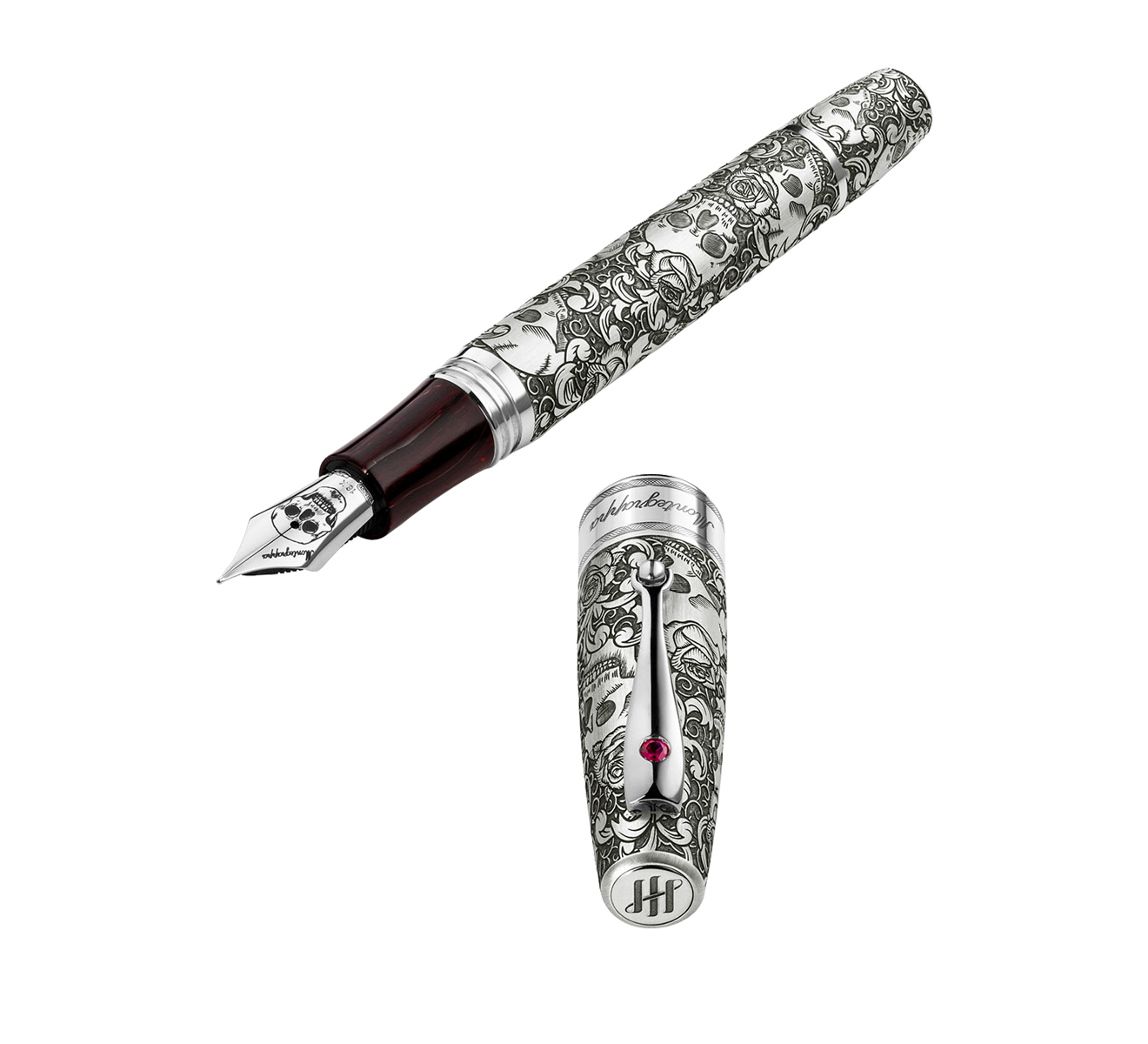 Перьевая ручка Montegrappa Skull&Roses ISSKN3SE - фото 4 – Mercury