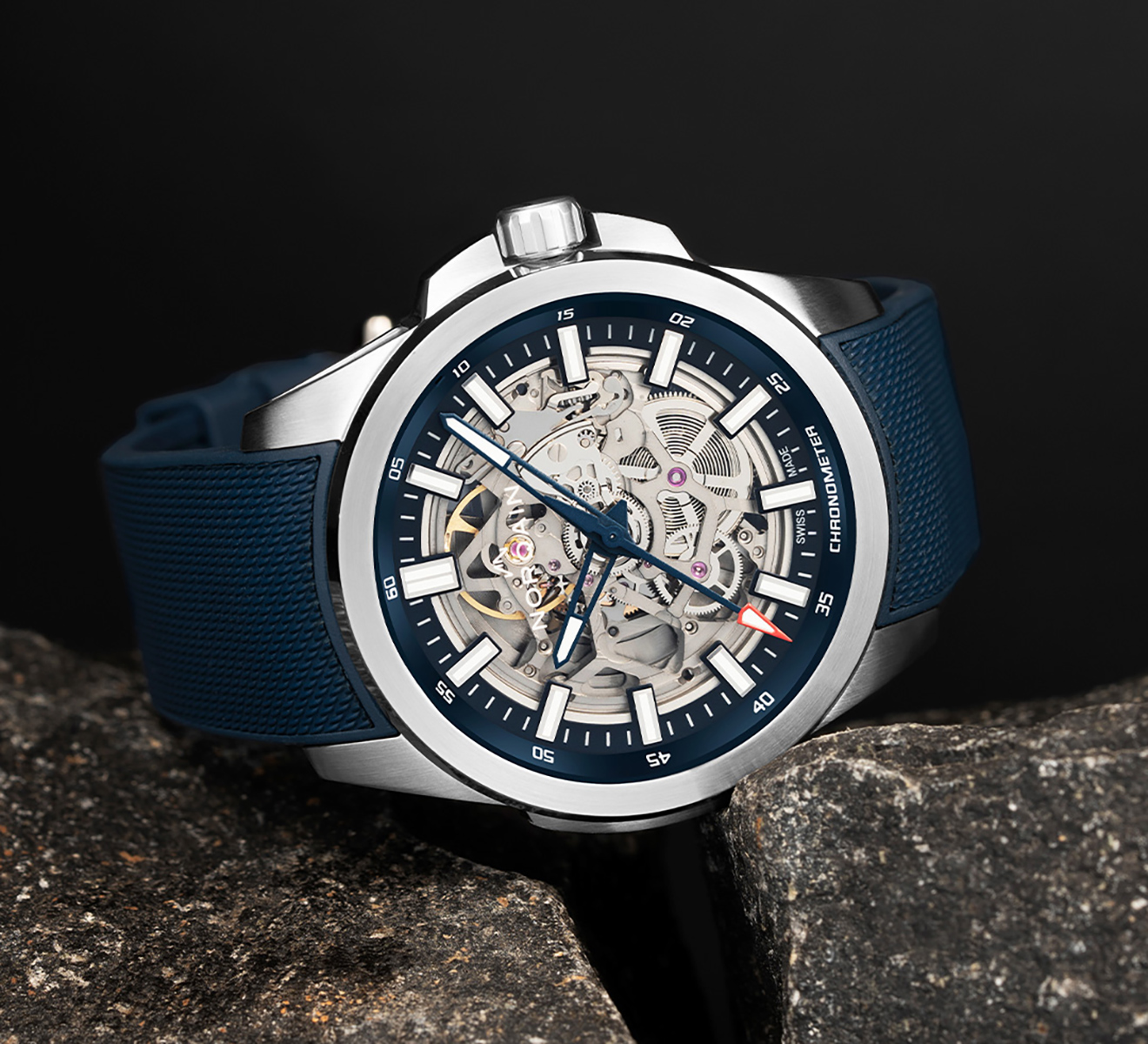 Часы Independence Skeleton NORQAIN Independence N3000S03A/301A/322AR.20S - фото 3 – Mercury