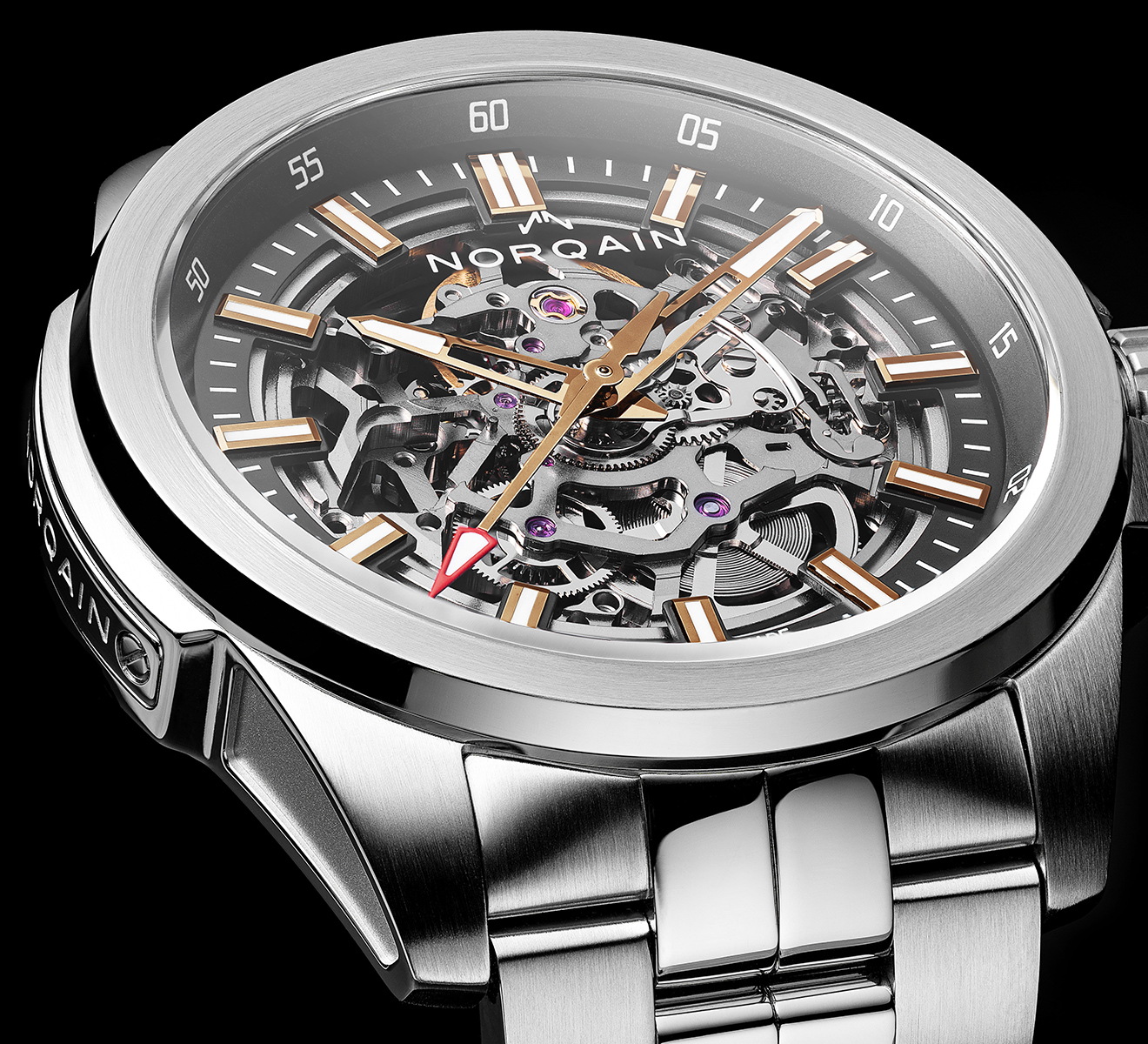 Часы Independence Skeleton NORQAIN Independence N3000SLA/G303/102SI - фото 3 – Mercury