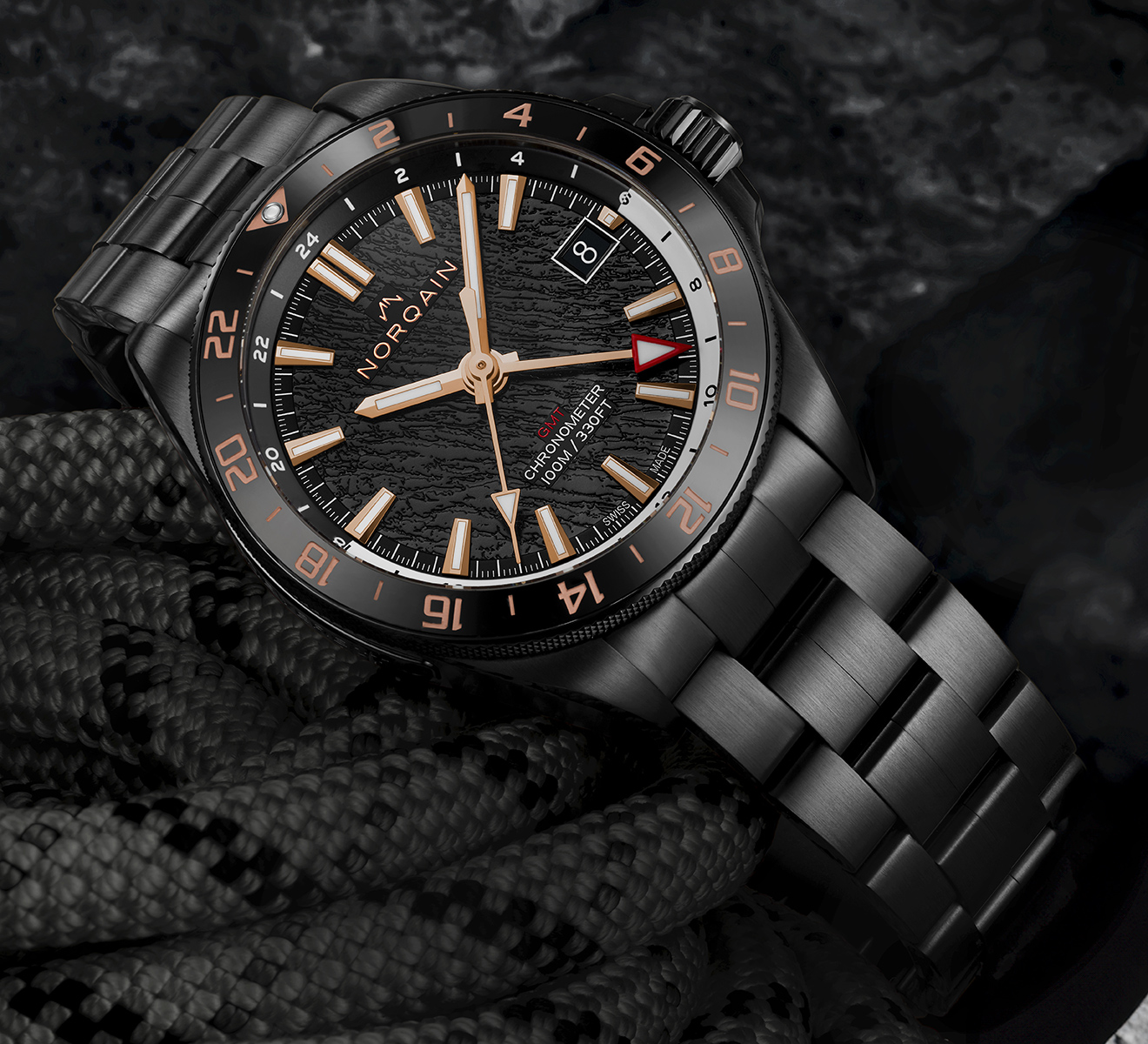 Часы Adventure Neverest GMT Glacier Black NORQAIN Adventure NNB1100BC1CG/BGL113/150BG - фото 2 – Mercury
