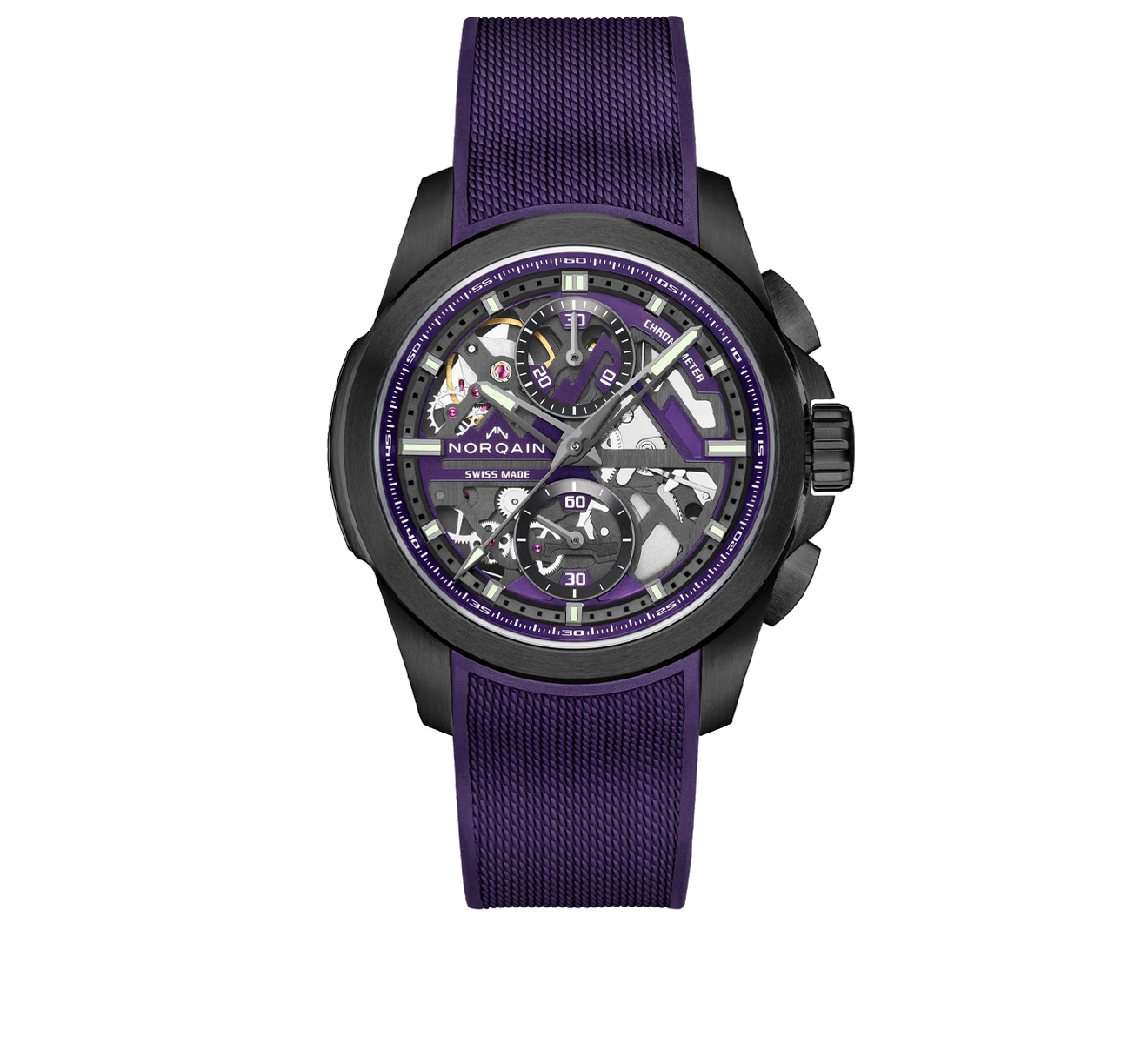 Часы Independence Skeleton Chrono Titanium DLC NORQAIN Independence NNT3200BC/P321/322CHPR.20T - фото 1 – Mercury