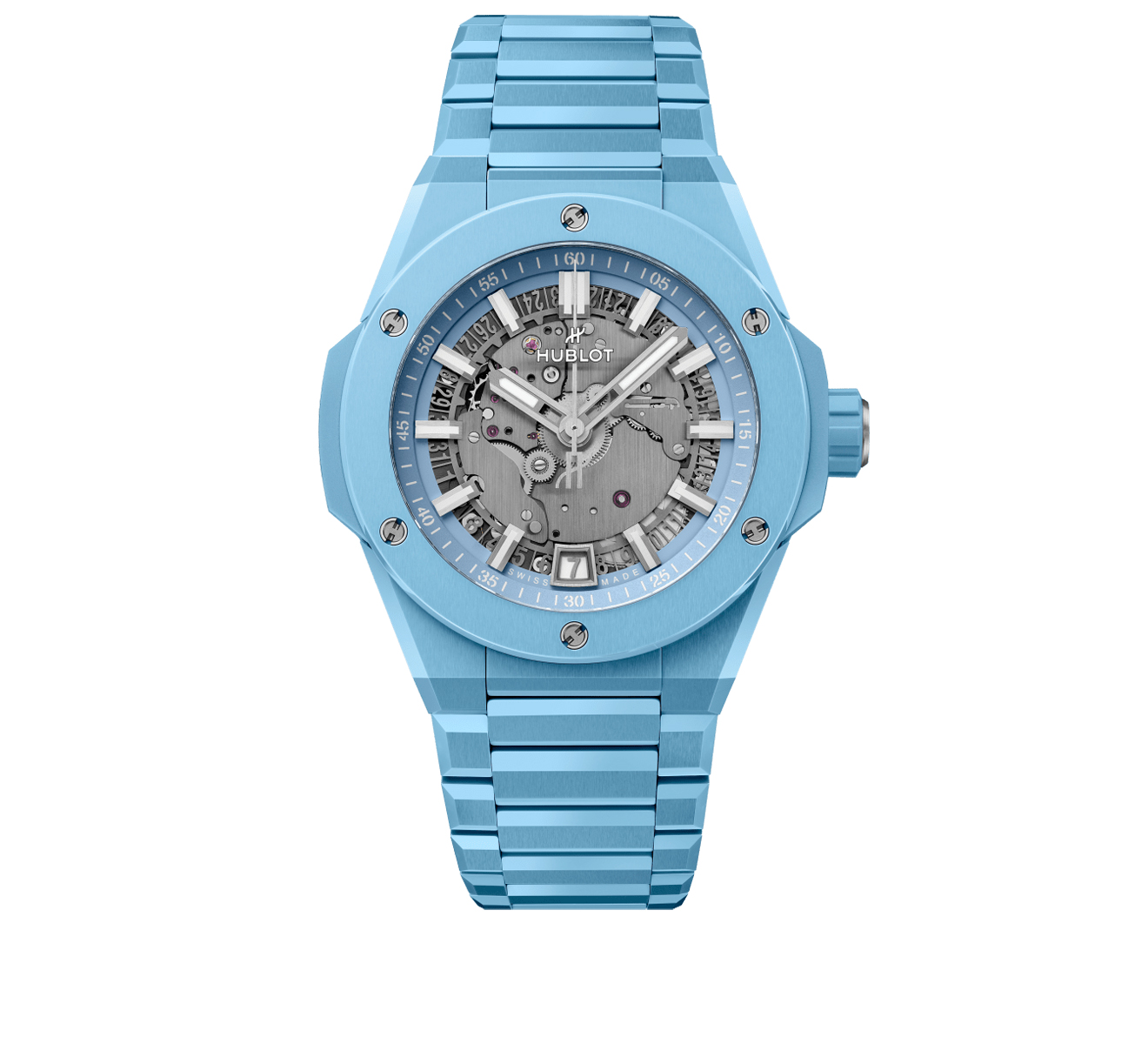 Часы Integrated Time Only Sky Blue Ceramic HUBLOT Big Bang 456.EX.5120.EX - фото 1 – Mercury