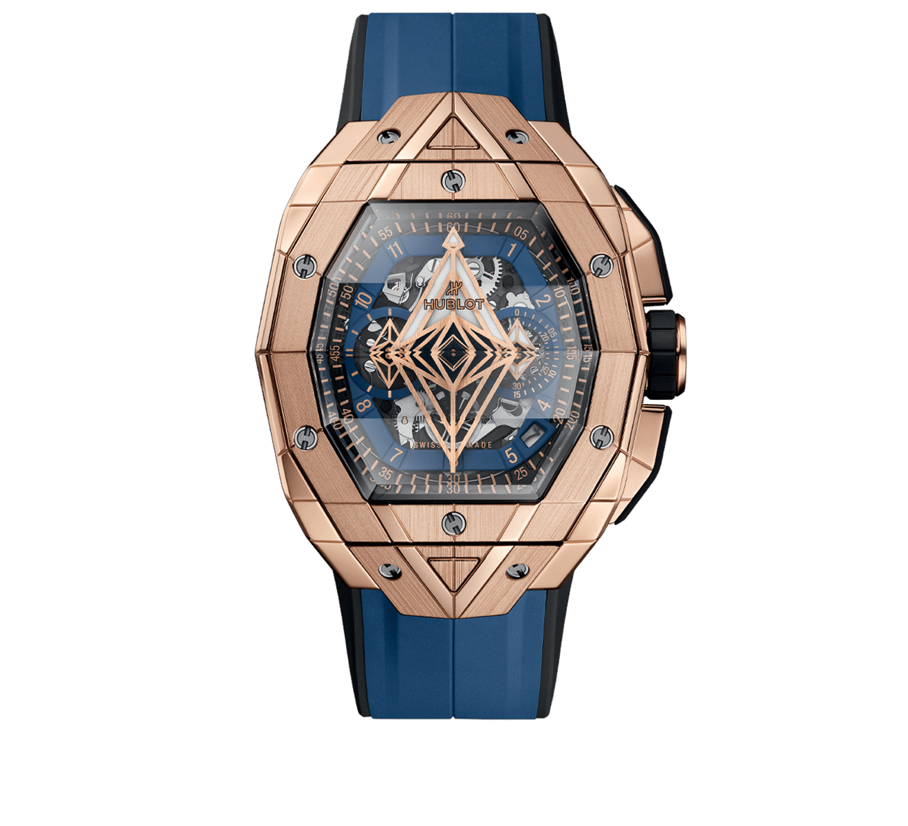 Часы Shaped Sang Bleu King Gold Blue HUBLOT Spirit of Big Bang 648.OX.0151.RX.MXM24 - фото 1 – Mercury