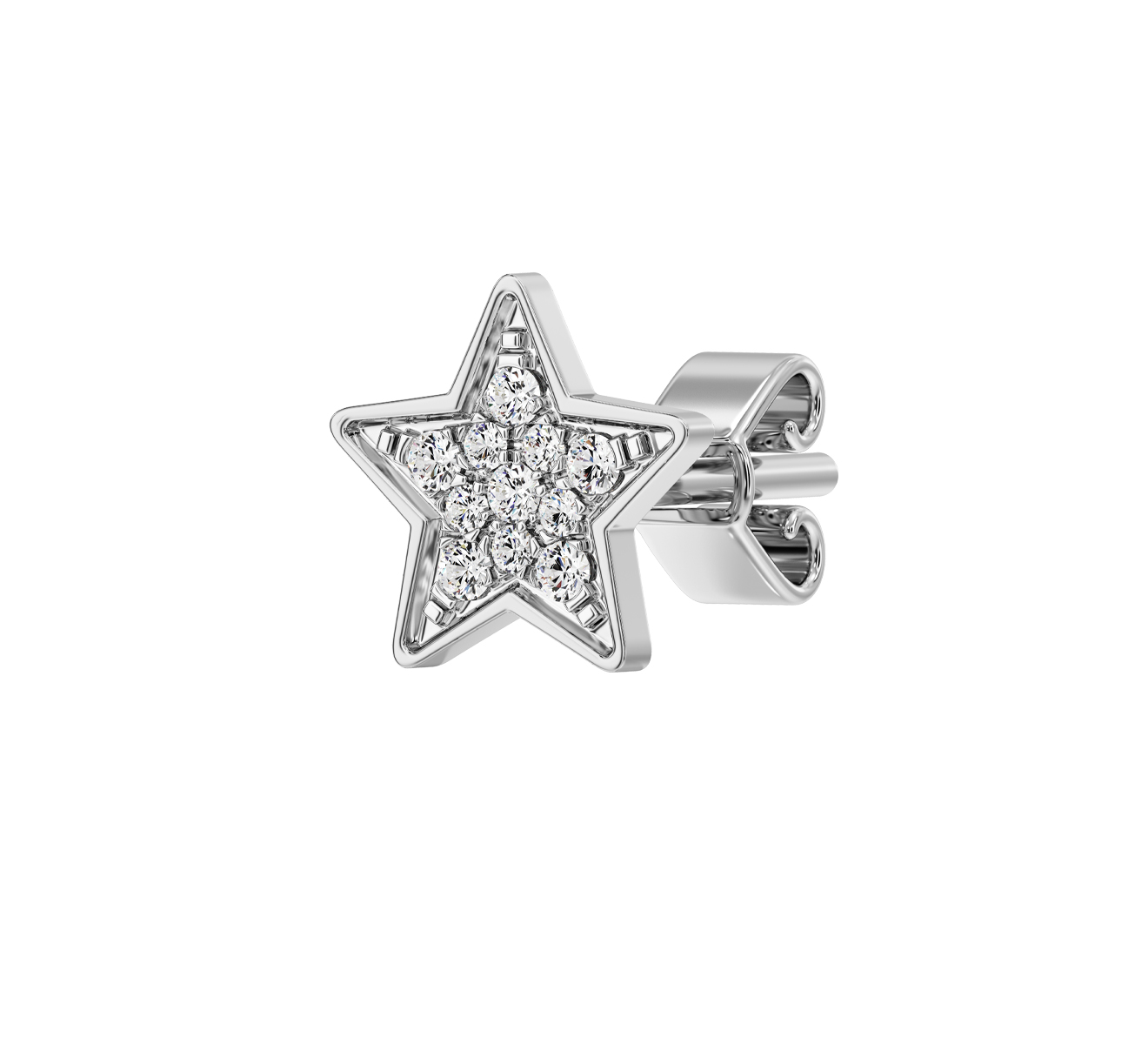 Серьга Serendipity Pave EJE0079W - фото 1 – Mercury
