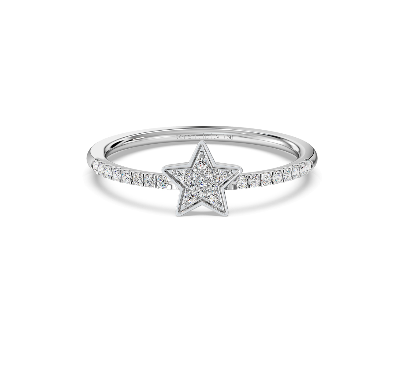Кольцо Serendipity Pave EJR0026W - фото 3 – Mercury