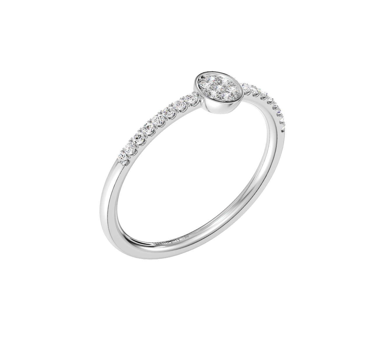 Кольцо Serendipity Pave EJR0061W - фото 1 – Mercury