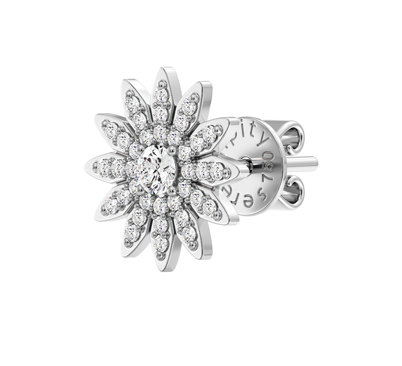 Серьга Serendipity Pave EJE0075W - фото 1 – Mercury