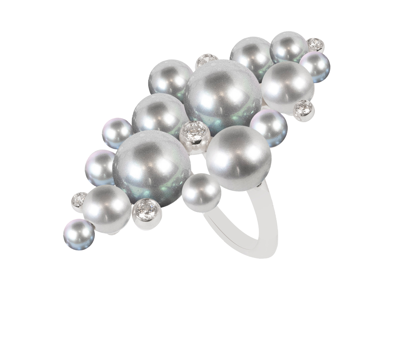 Кольцо Utopia Bubble BLA1BBFT - фото 1 – Mercury