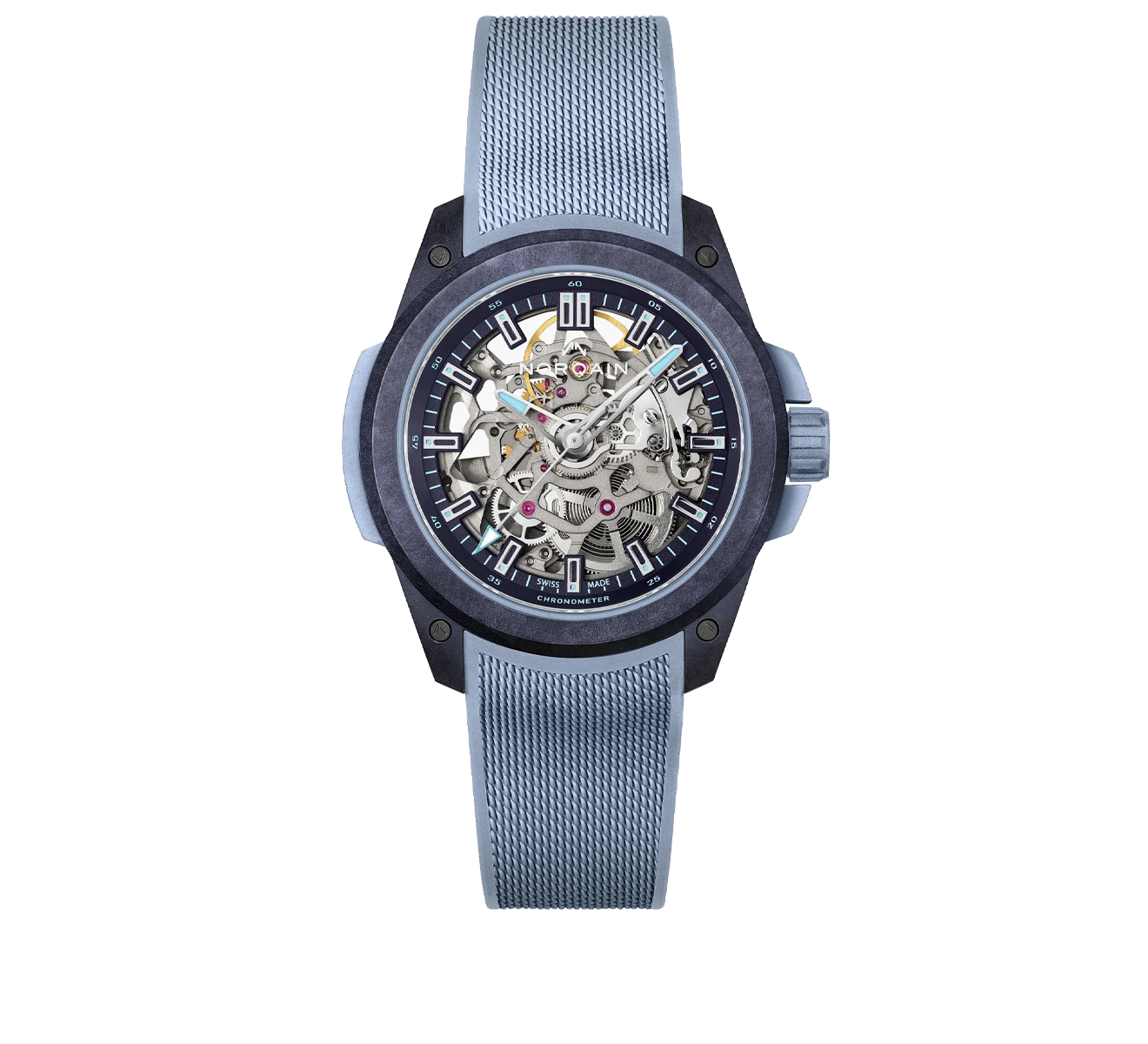 Часы Wild One Skeleton Purple Ice Blue NORQAIN Independence NNQ3001QPIA1AS/P001/3W2IAR.18PQ - фото 1 – Mercury