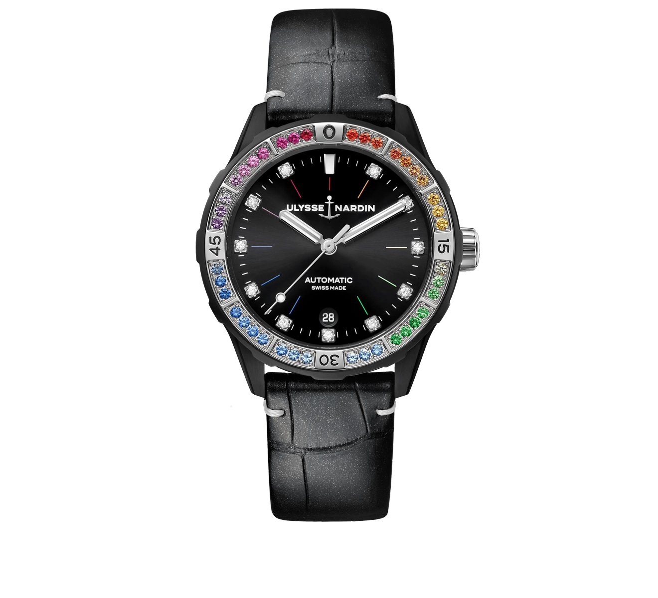 Часы Diver Lady Rainbow Ulysse Nardin Diver 8163-182B1LE-2A-RAIN/1A - фото 1 – Mercury